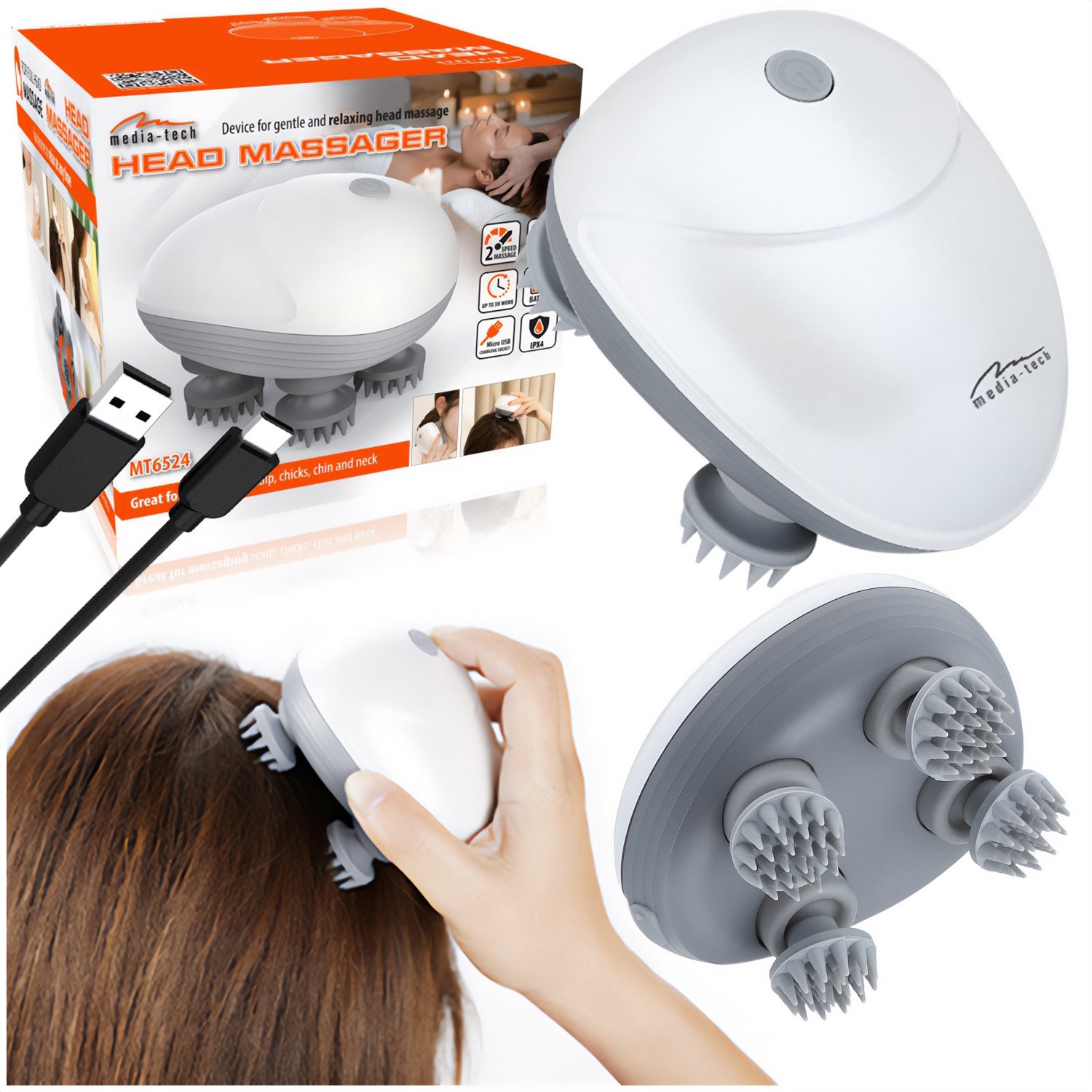 Massager for gentle and relaxing head massage Head Massager MT6524