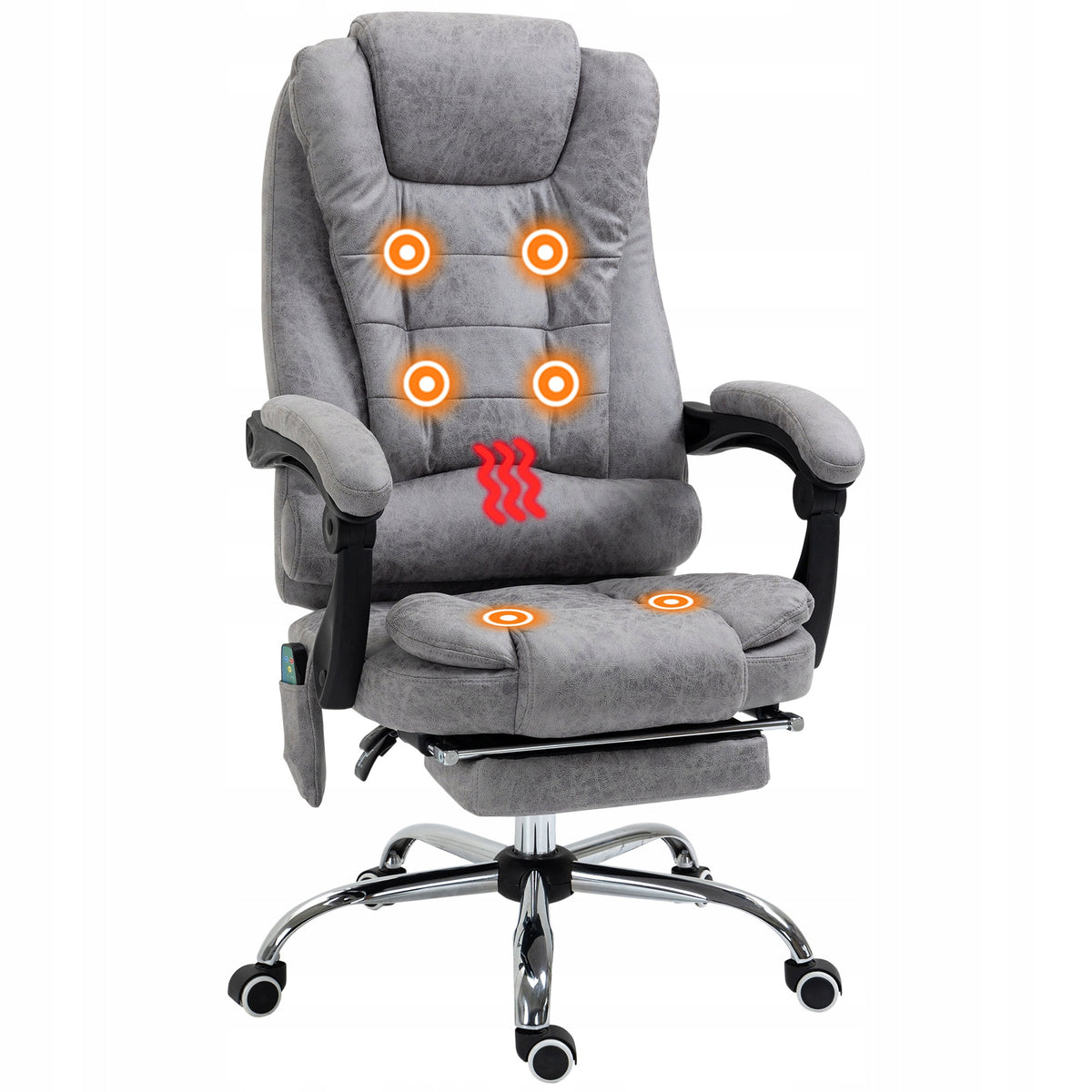Massaging Office Chair with Reclining and Heating Function Rotary Ergonomic