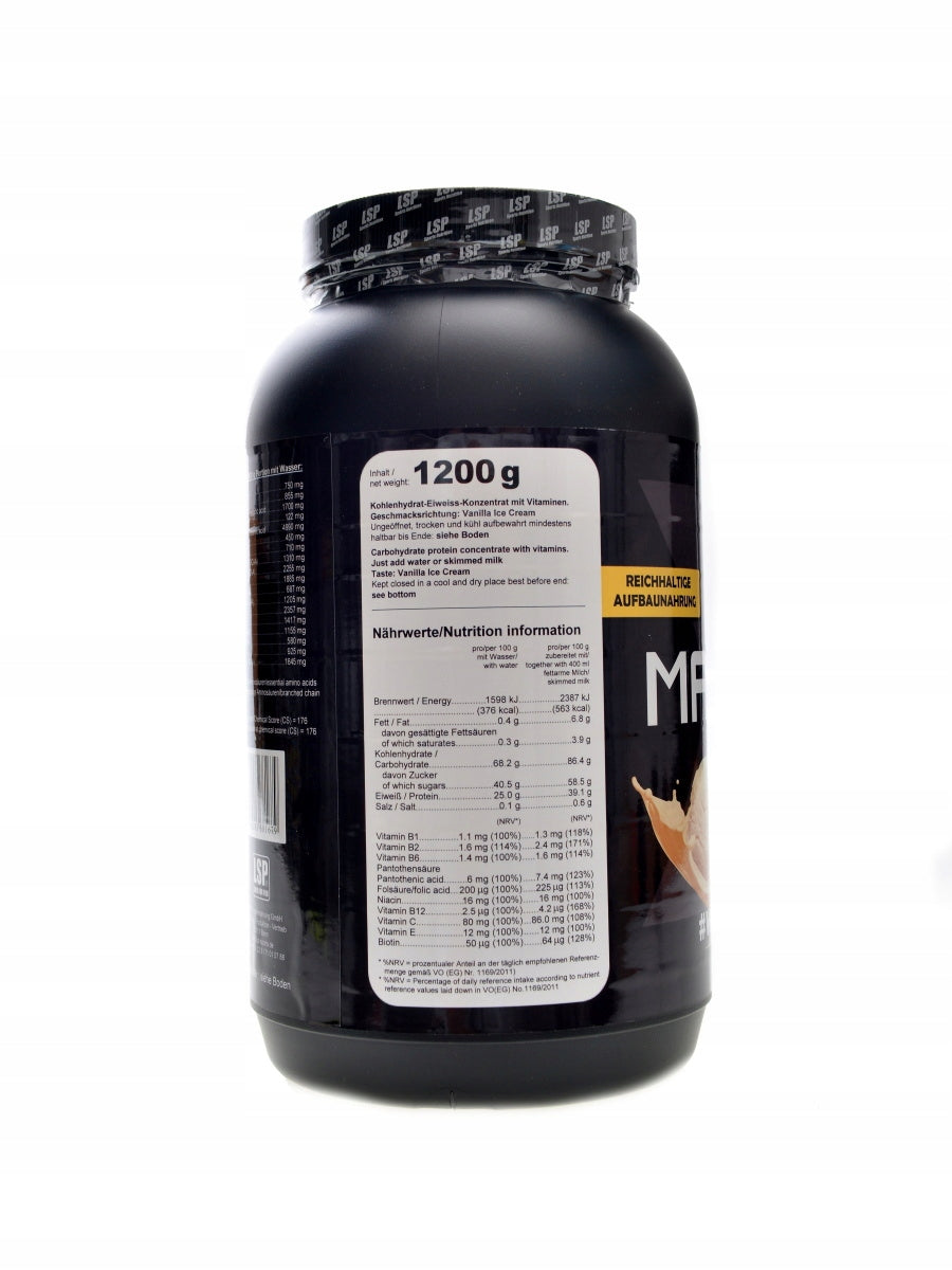 Massive X weight gainer 1200 g banán Expiration date at least six months from the date of purchase