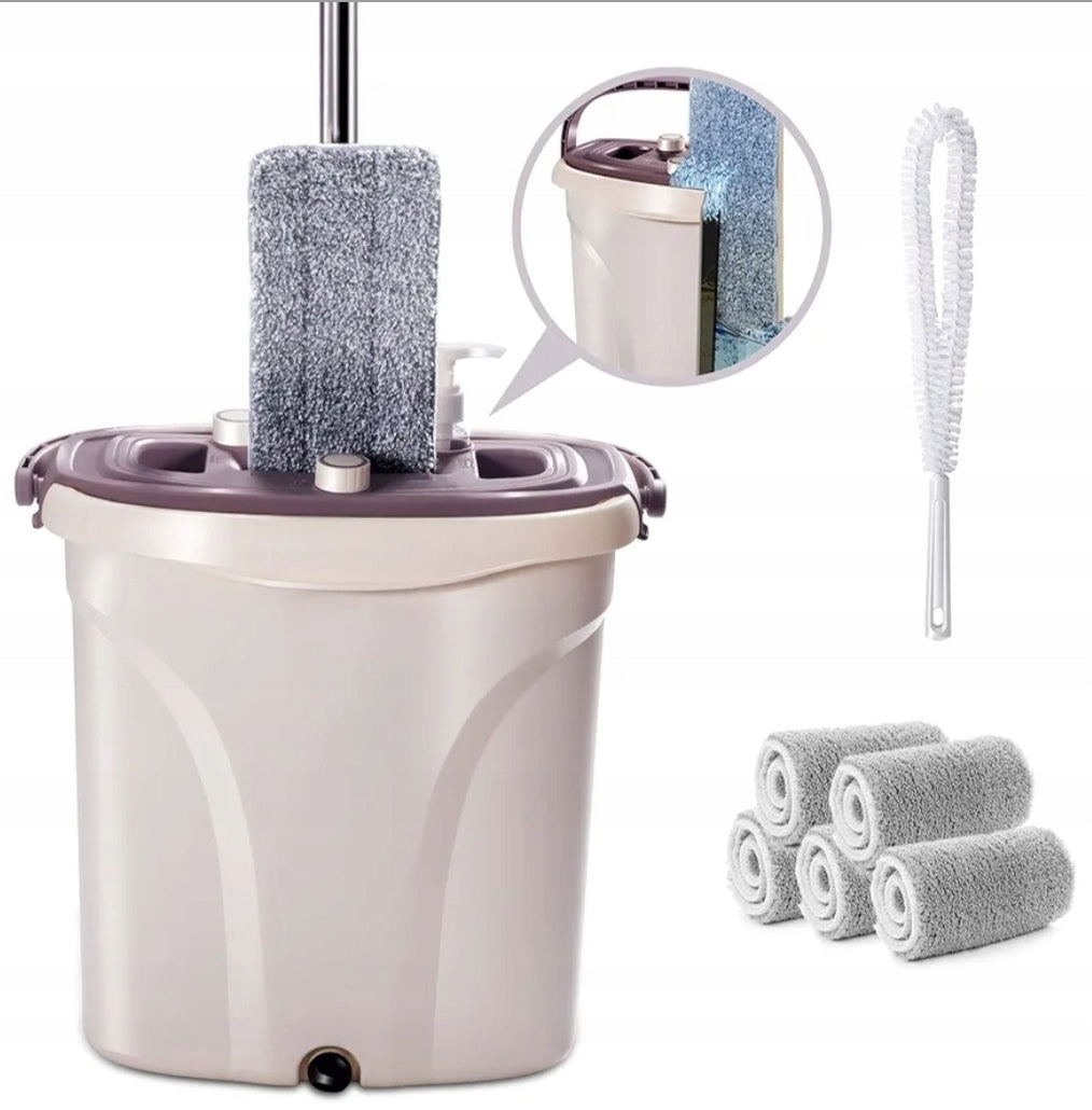 Masthome Mop and bucket set + 5 microfiber cartridges