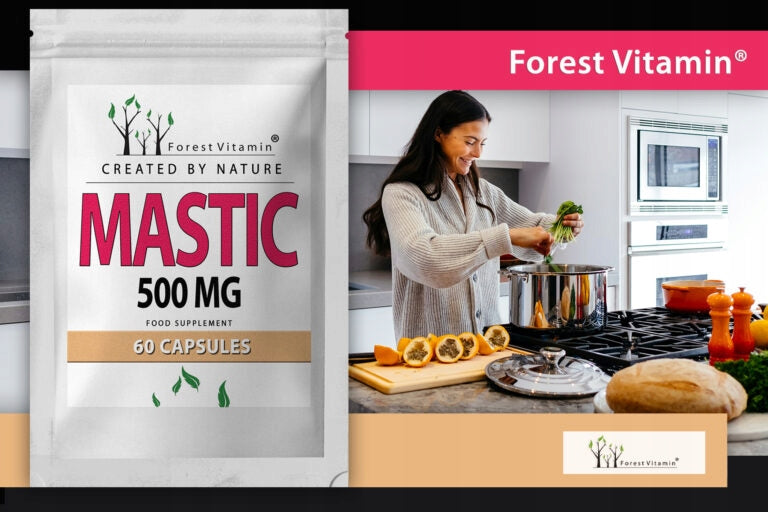 Mastika 500mg 60caps ULCERS MASTICA HELICOBACTER PYLORI Pistacia lentiscus Brand Forest Vitamin