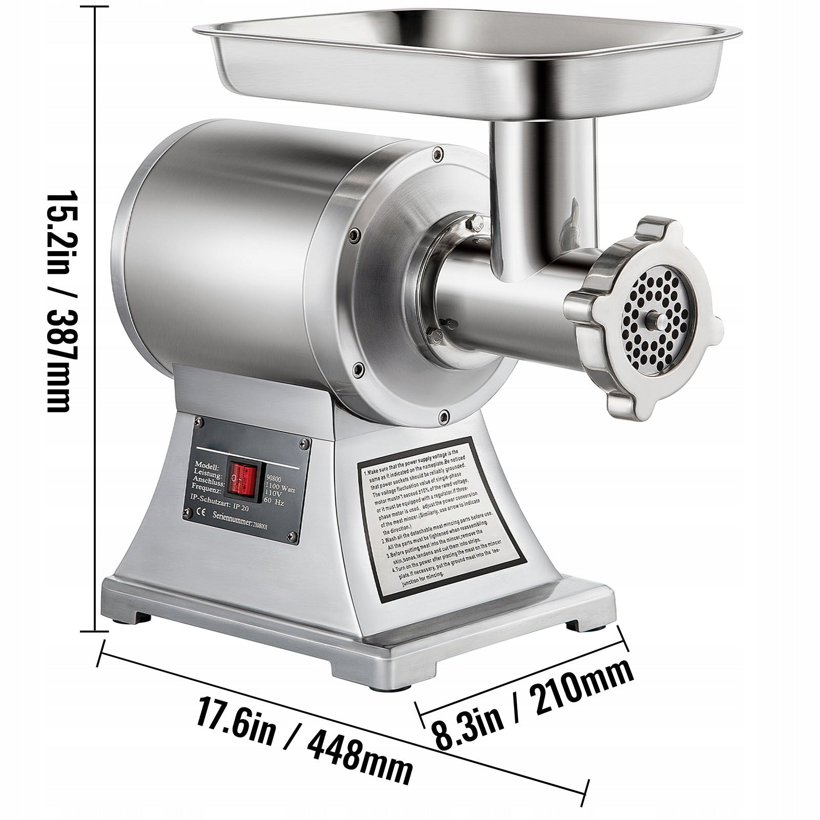 Maszynka do mielenia mięsa SucceBuy M850W srebrny 850 W Manufacturer code 1100WJRJ9080
