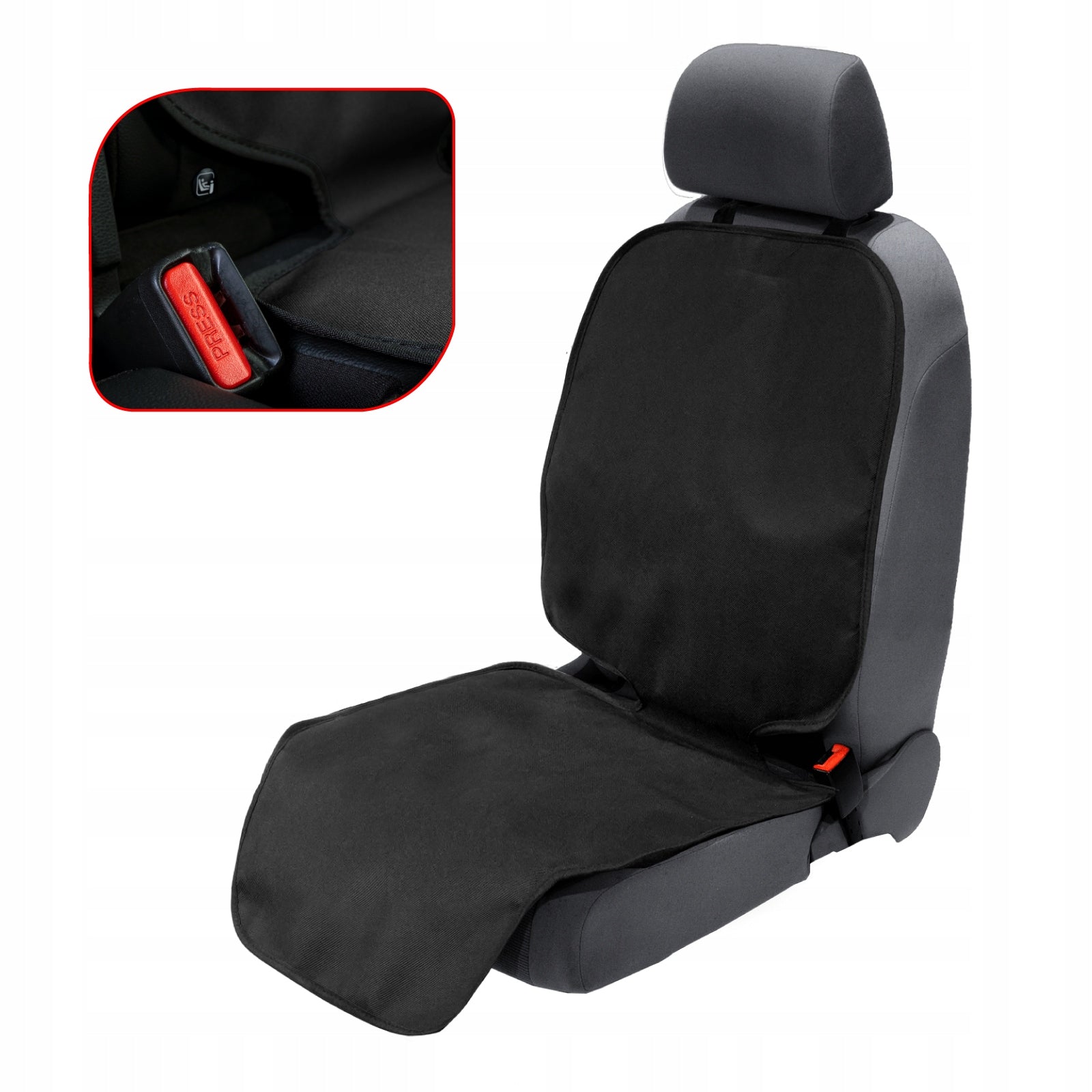 Mat for child car seat, protective cover for ISOFIX, black