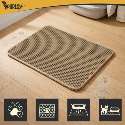 Mat for litter box 60x45cm - beige Purlov Brand Purlov