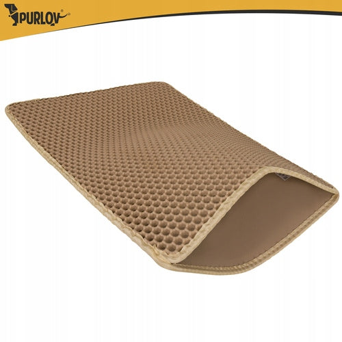 Mat for litter box 60x45cm - beige Purlov Kind litter box mat
