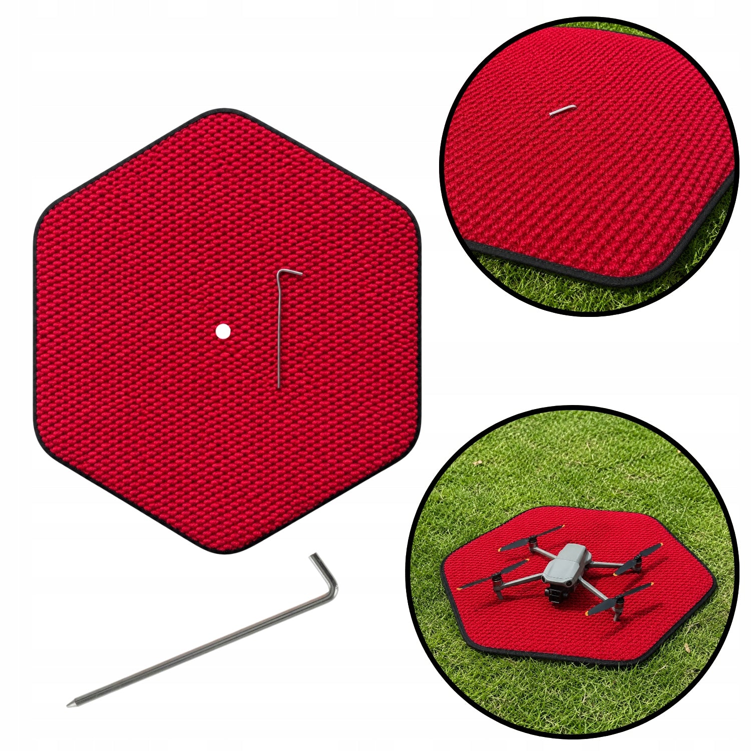 Mat landing pad for drone 58x58 red waterproof premium with herring