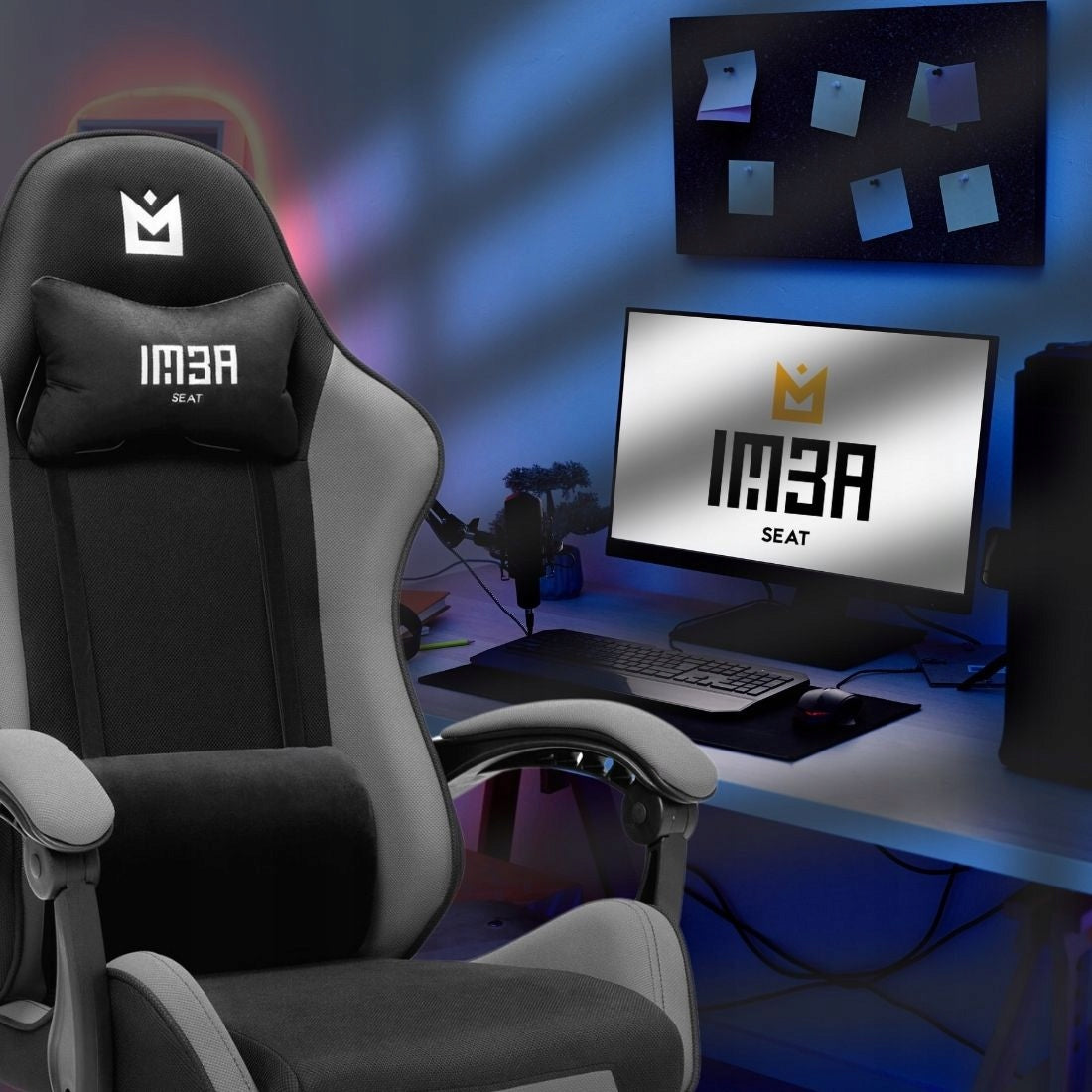 Material Gaming Chair Office Gaming Chair Black - Fabric Furniture depth 65 cm