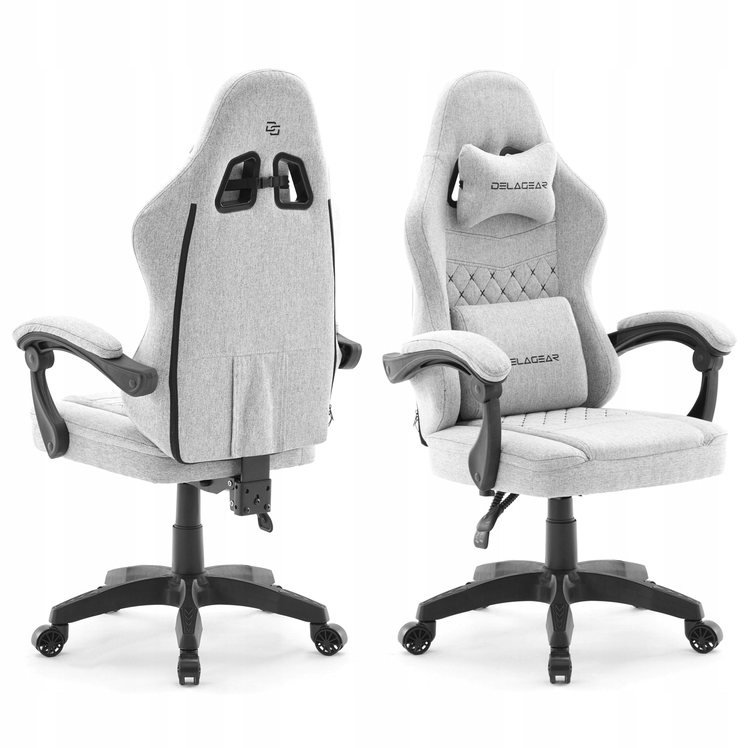 Material gaming chair DELAGEAR G 300 grey swivel office chair Furniture depth 60 cm