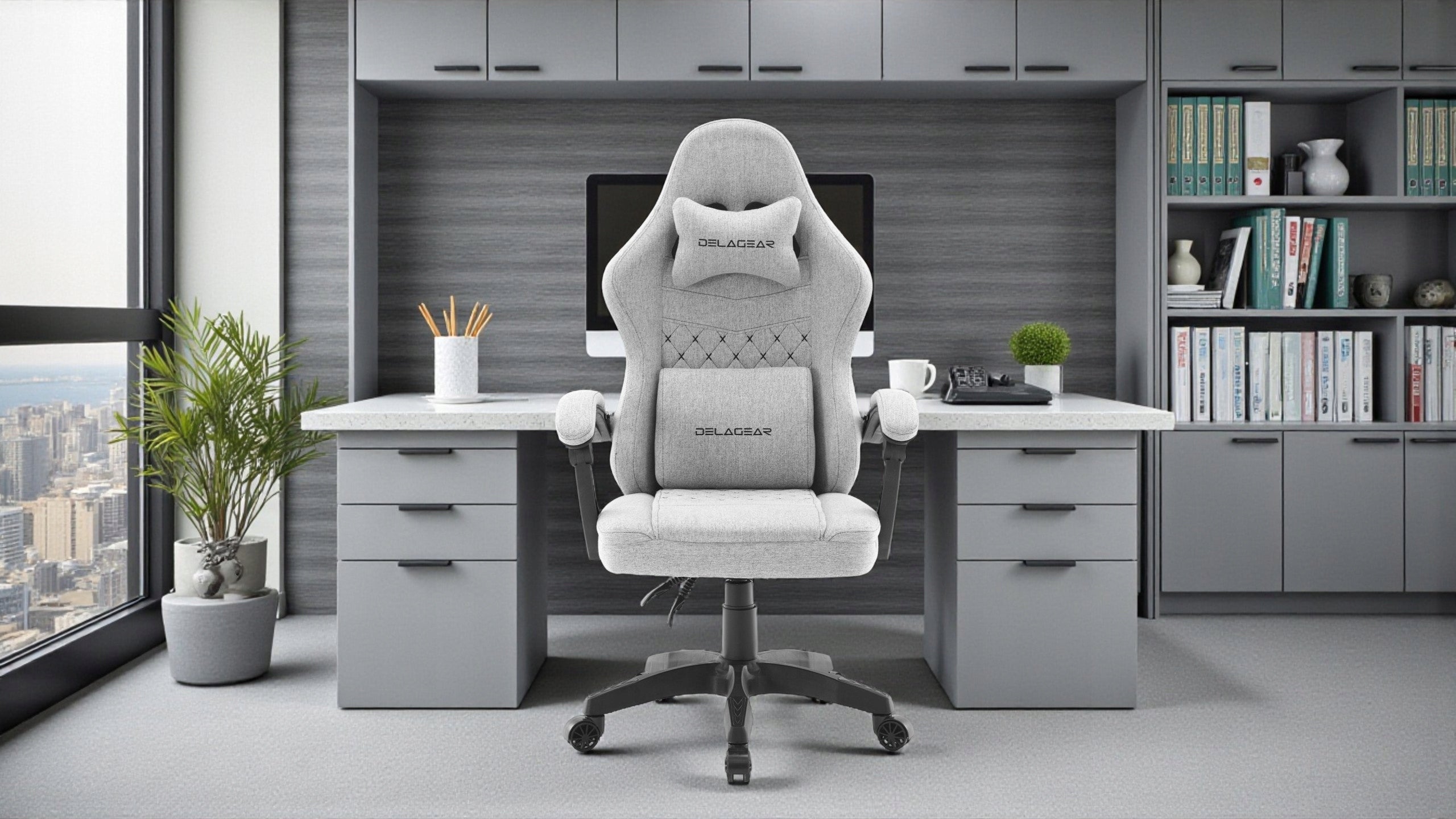 Material gaming chair DELAGEAR G 300 grey swivel office chair Packaging status original