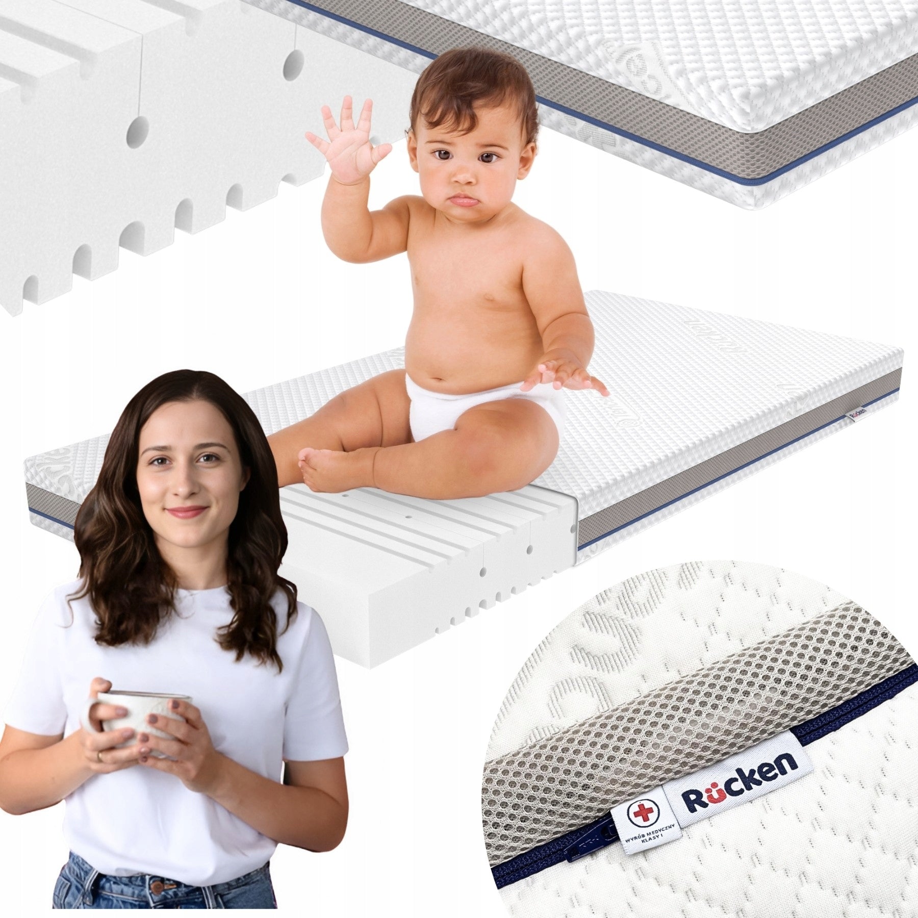 Mattress 140x70 medium hard PREMIUM FOAM Mattress for Cot 70x140