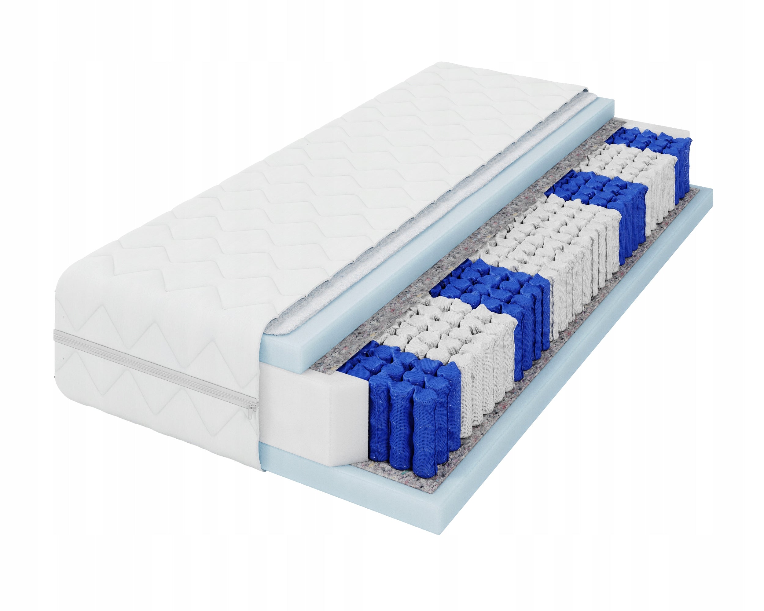 Mattress 200x200 pocket double-sided medium hard BLANC
