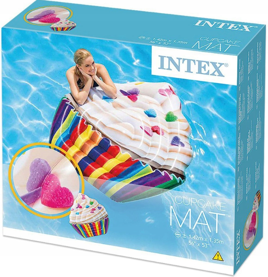 Mattress Cupcake for swimming Cookie Intex 132 cm x 127 cm x 23 cm