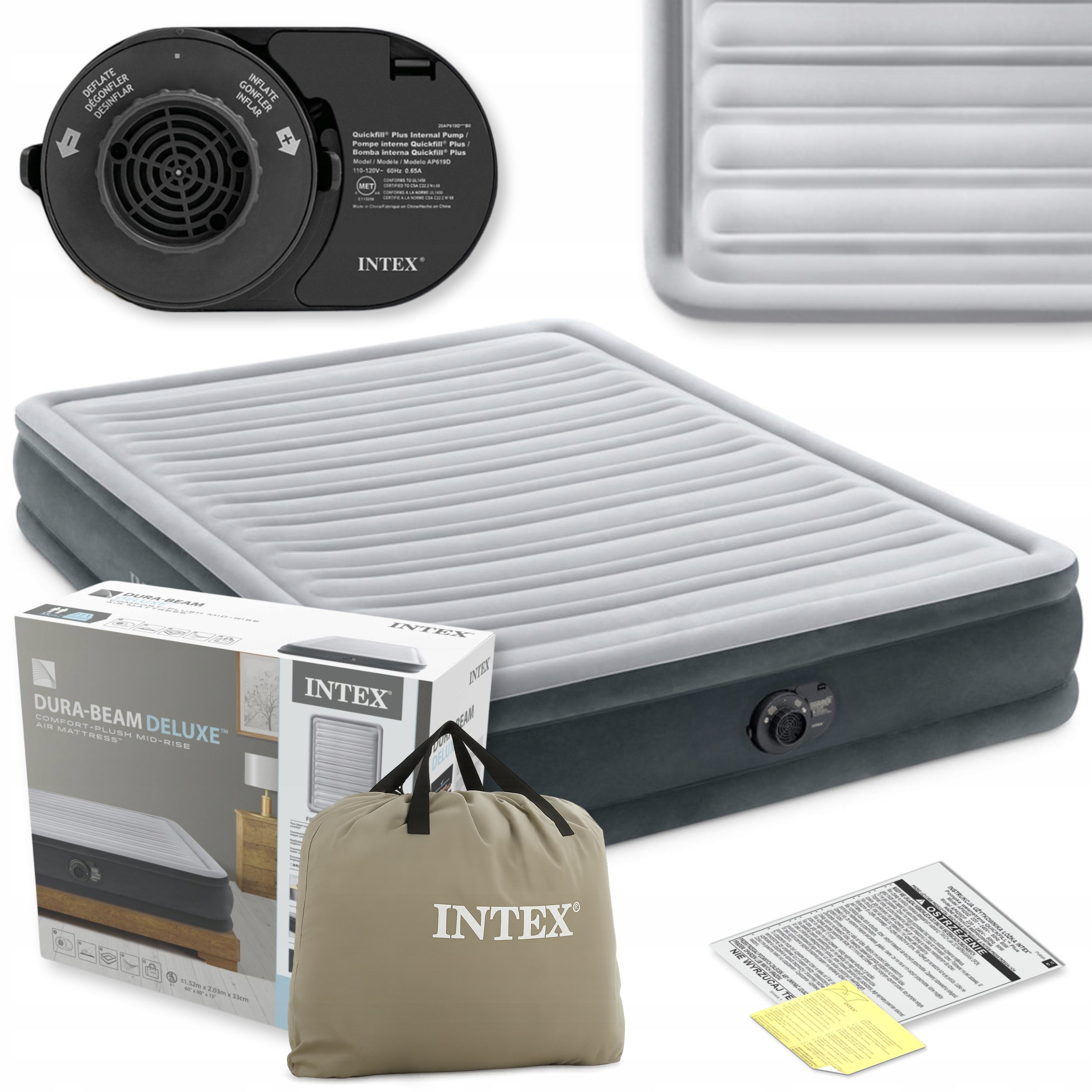 Mattress Inflatable Double Sleeping Bed with Pump 230V INTEX 67770ND
