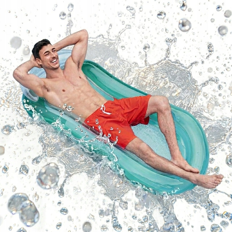 Mattress Inflatable Swimming Sun Lounger Armchair with Backrest for Water Mesh