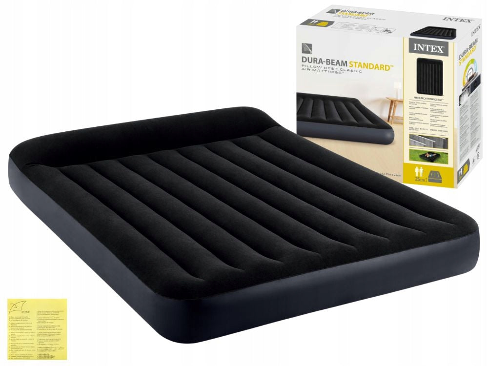 Mattress Inflatable Velour Double Bed 203x152x25 Intex 64143