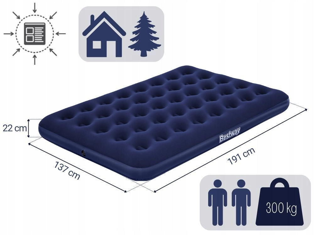 Mattress Inflatable Velour Double Bed with Pump Bestway 67002 MODEL2026 Packaging status original