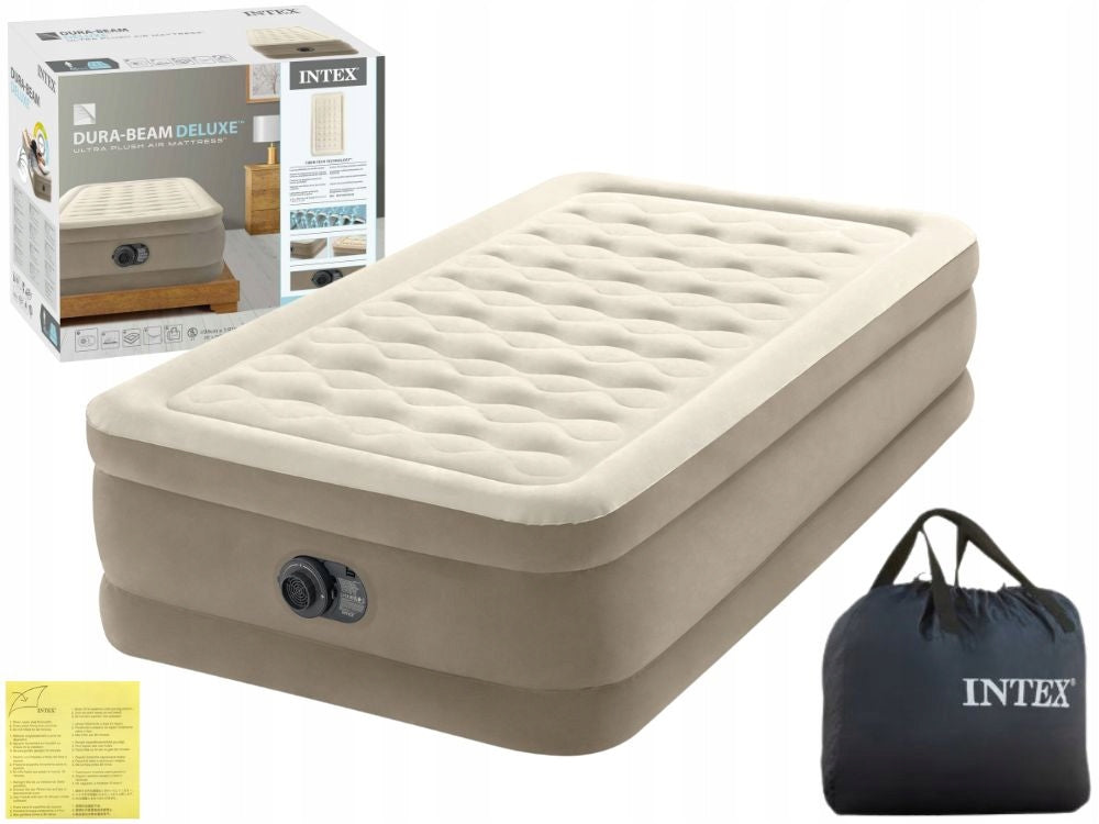Mattress Inflatable Velour Single Bed with Pump 191x99x46 Intex 64426