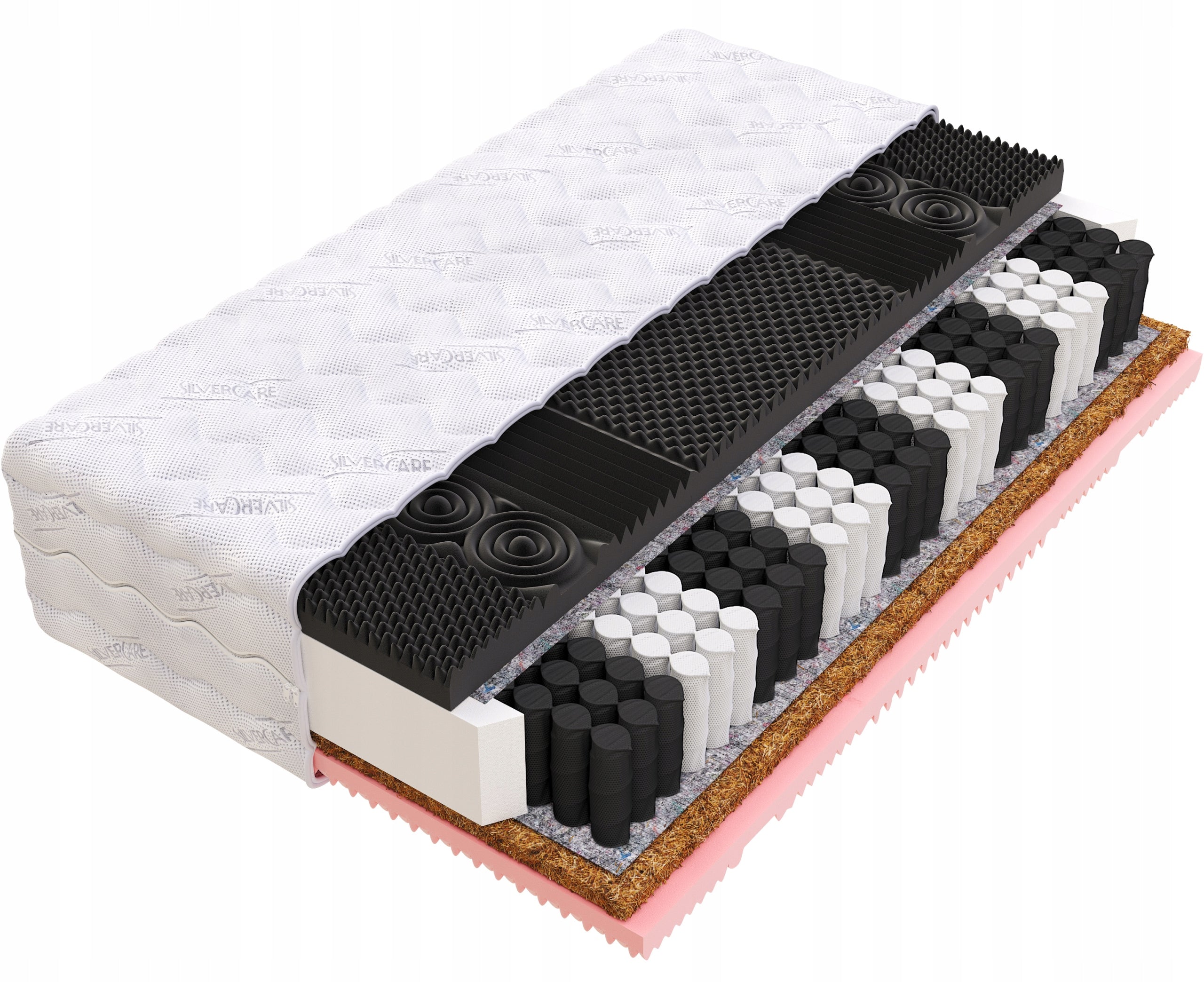 Mattress LUX pocket zones MASSAGING coconut visco 4cm profiled 160x200 22
