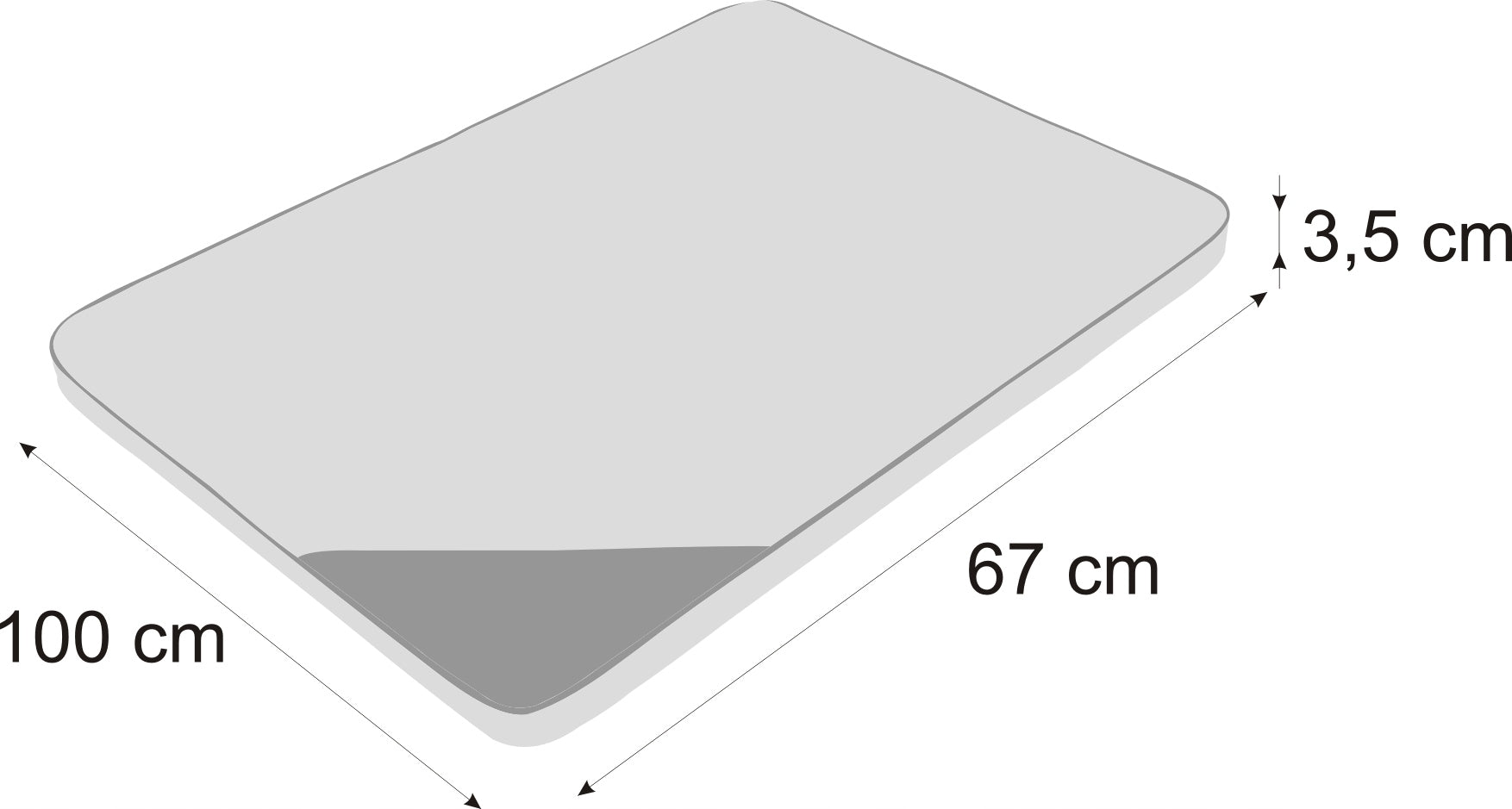 Mattress Light, Bed, couch Hobbydog L 100x67 Shape rectangular