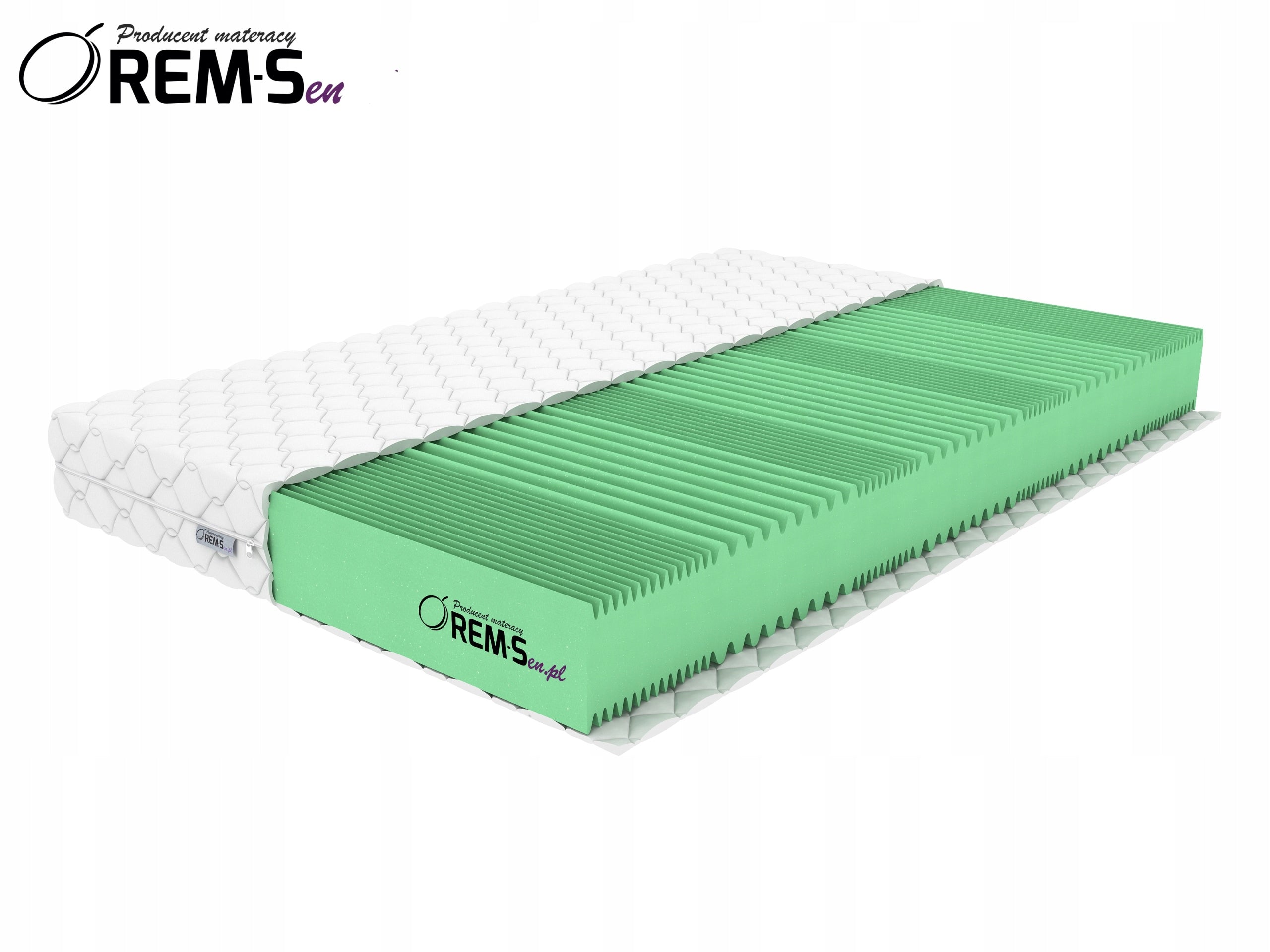 Mattress Soft 90x200 15cm H2 HR35kg/m3+Cover Brand Rem-Sen