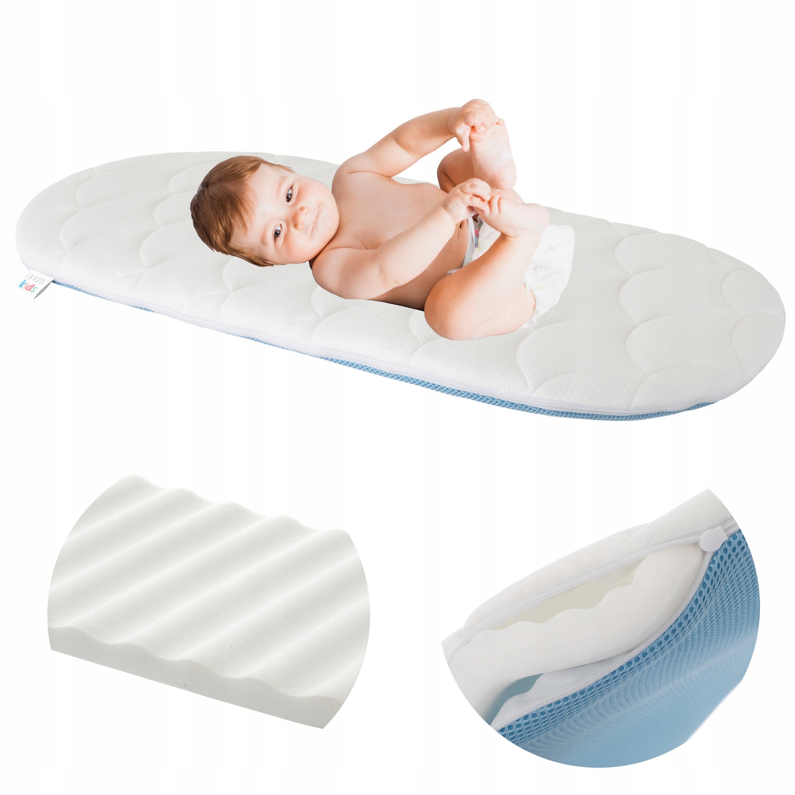 Mattress for stroller 72x35 cm, foam, breathable, for gondola, double-sided