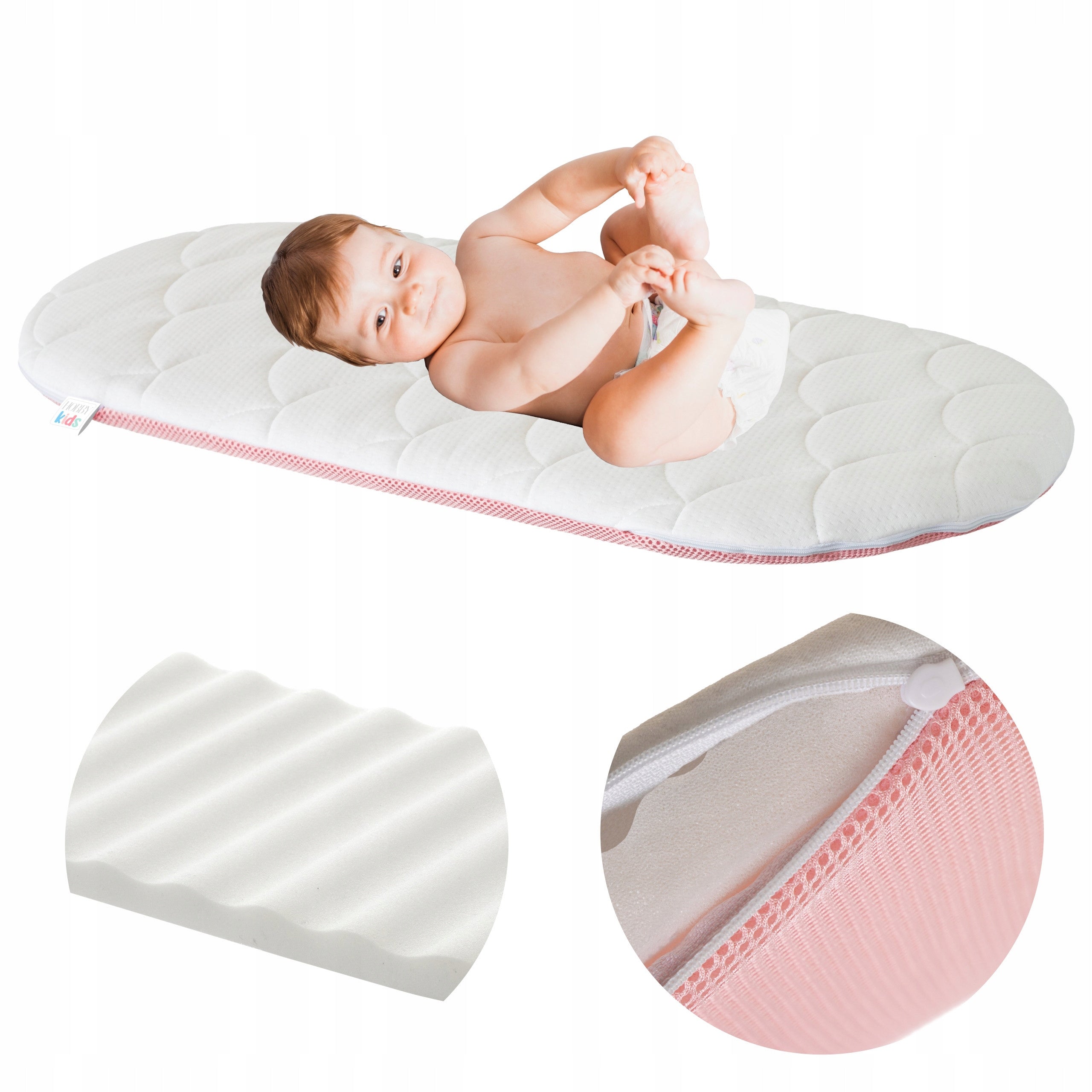Mattress for stroller 74,5x32 cm, foam, breathable, for gondola, double-sided