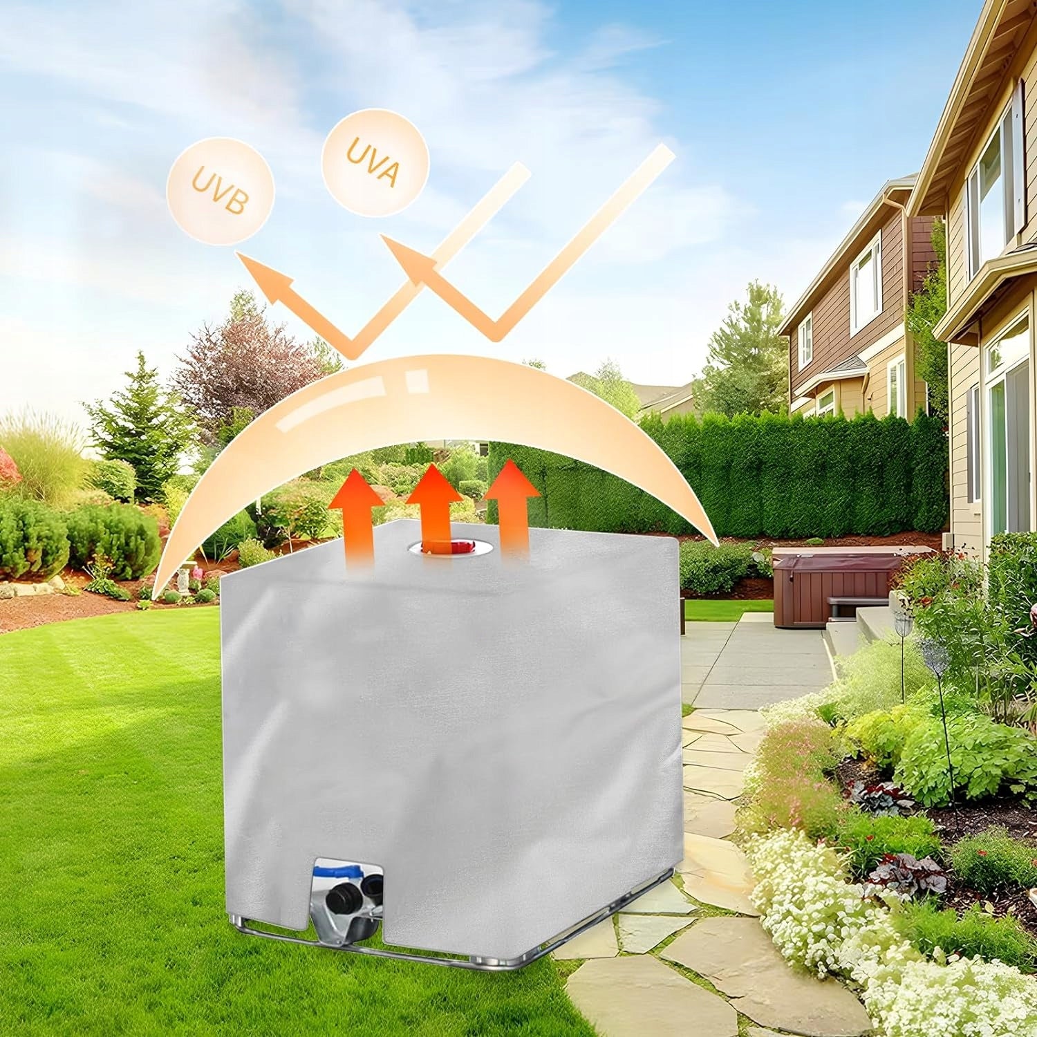 Mauzer IBC Tank Cover 1000l Water Tank Cover GREY Kind other
