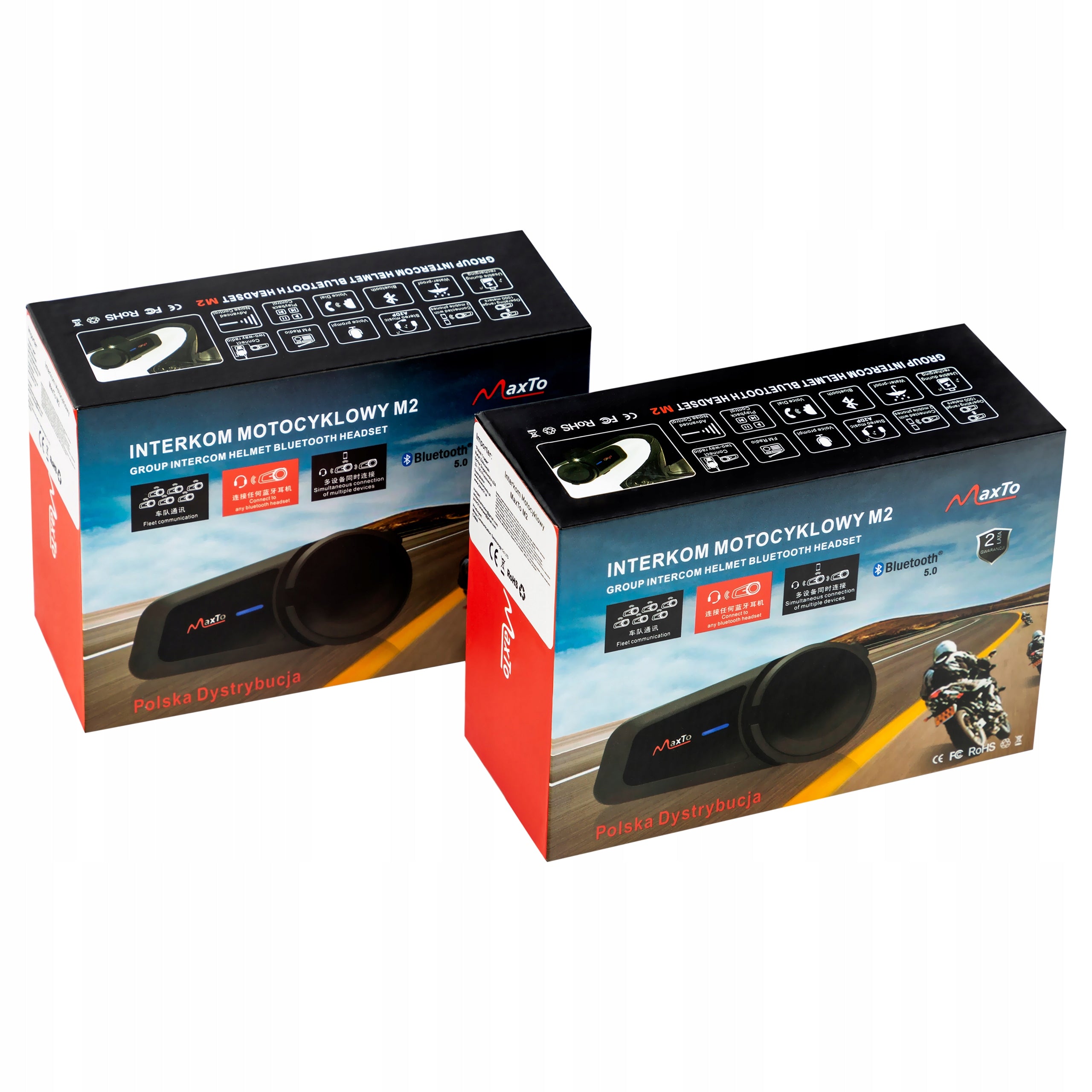 MaxTo M2 Bluetooth intercom for 6 set of 2 HELMETS Manufacturer MaxTo