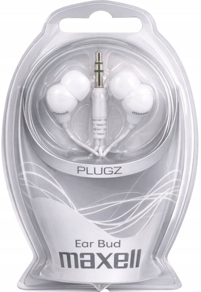 Maxell Plugz Earbuds White Jack 3,5mm Wired Mini HiFi 1pcs
