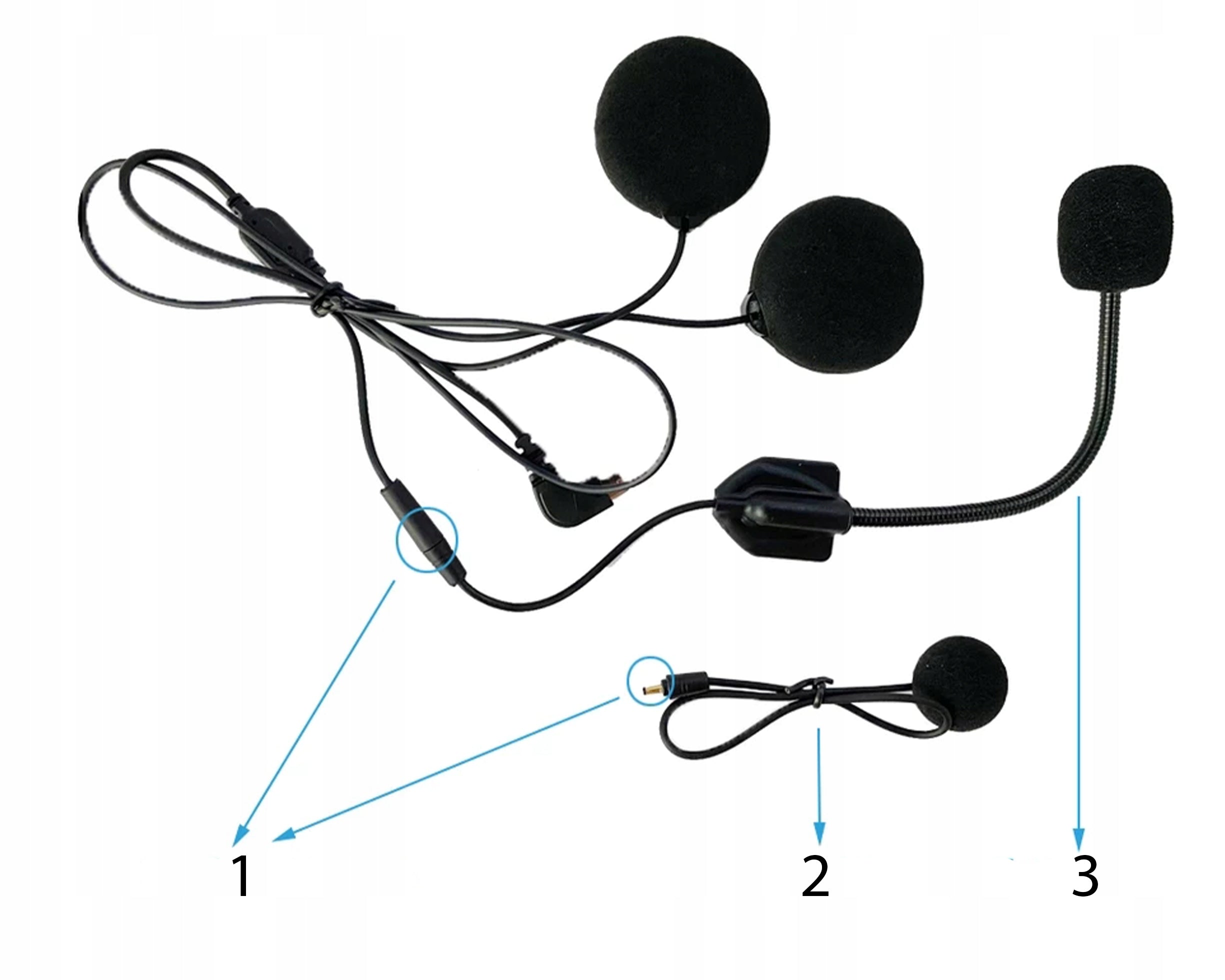 Maxto Headset double headband and cable for MaxTo M2 M3 MX1 Manufacturer's catalog number MIC1