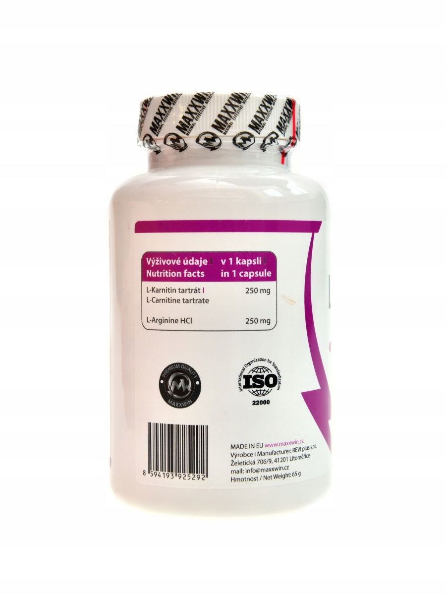 Maxxwin L-Carnitine + Arginine 90 kapslí Packaging status original