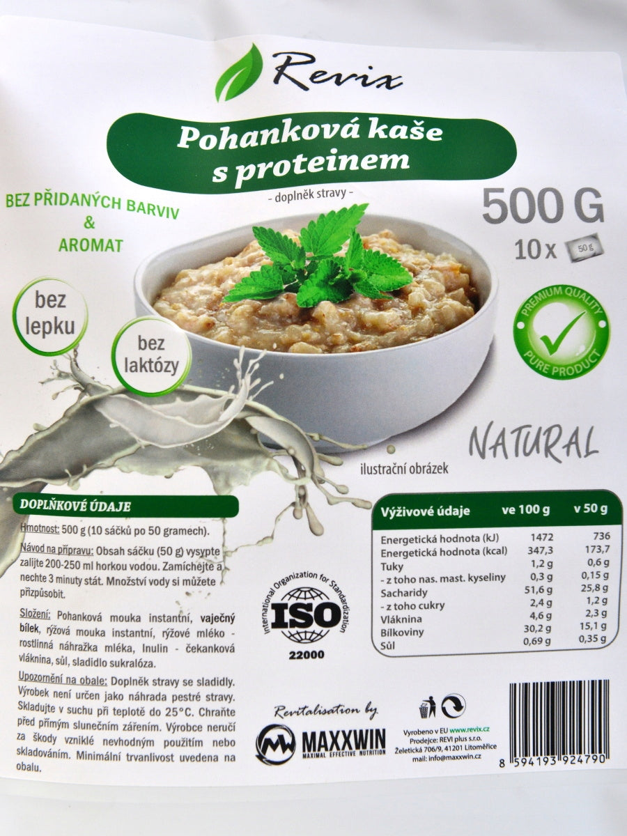 Maxxwin Pohanková kaše s proteinem 500g 10 porcí natural Packaging status original