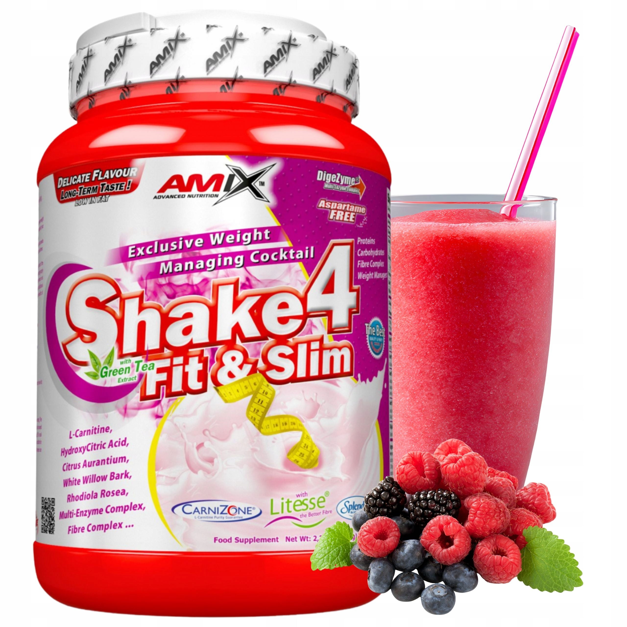 Meal Replacement Amix Shake 4 Slim Cocktail for Weight Loss 1kg Forest Fruit