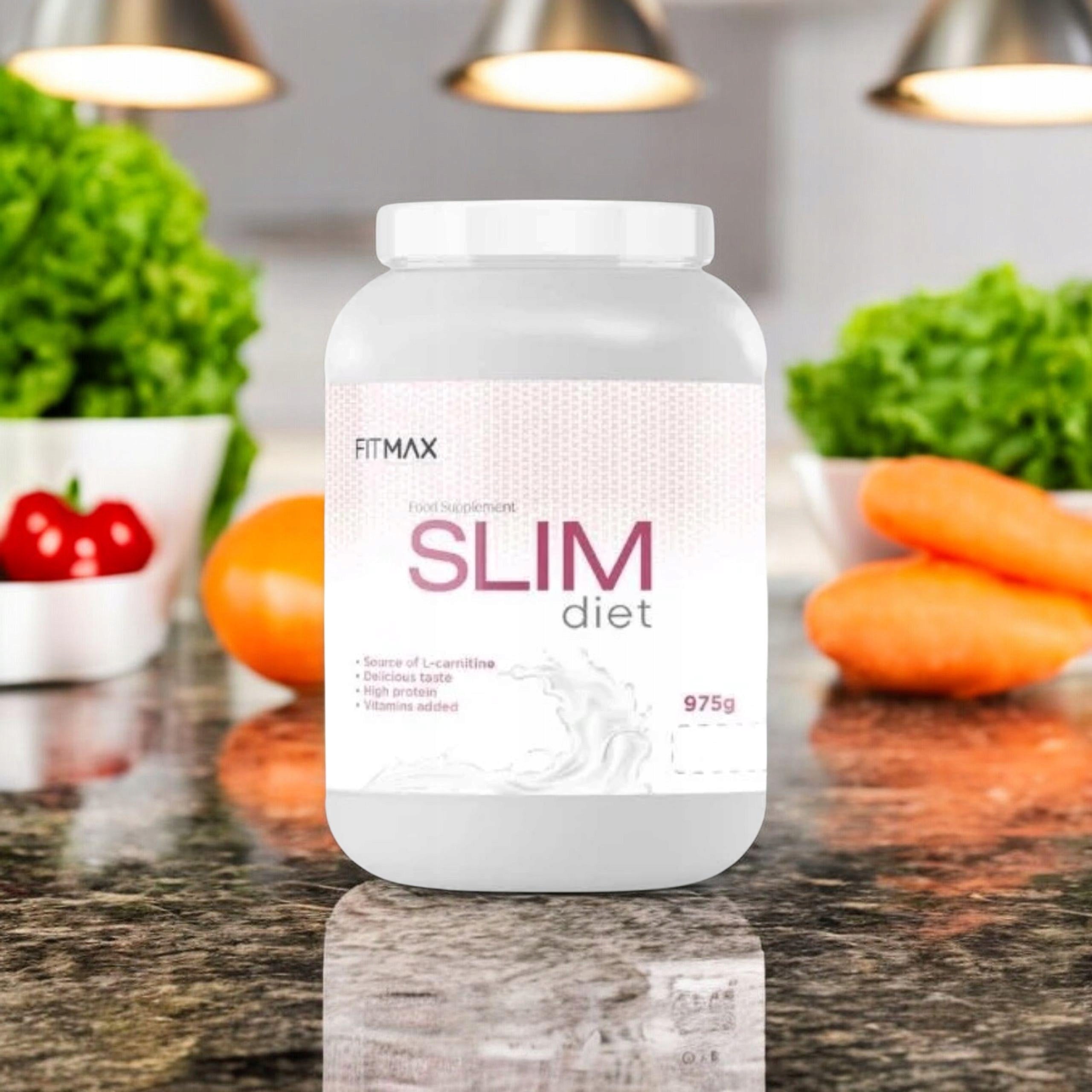 Meal Replacement FITMAX Slim Diet 975g Raspberry Protein Gluten Free 15p Packaging status original