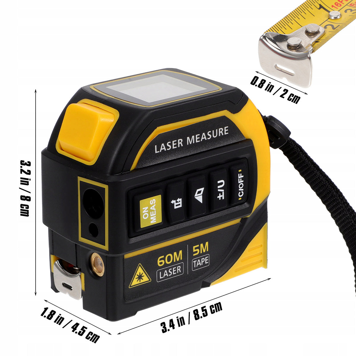Measure 60m with laser rangefinder meter digital rangefinder laser measuring cup 5m Brand no brand
