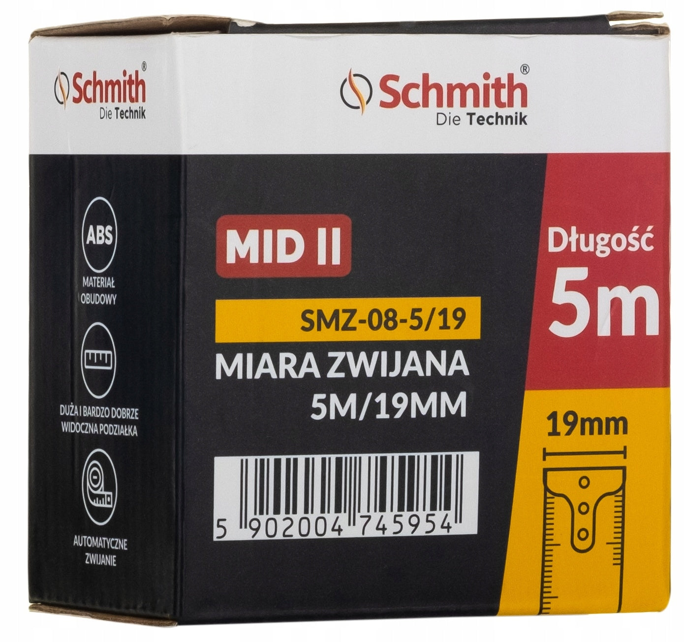 Measure Retractable Measure Schmith 5 m/19 mm Brand Schmith