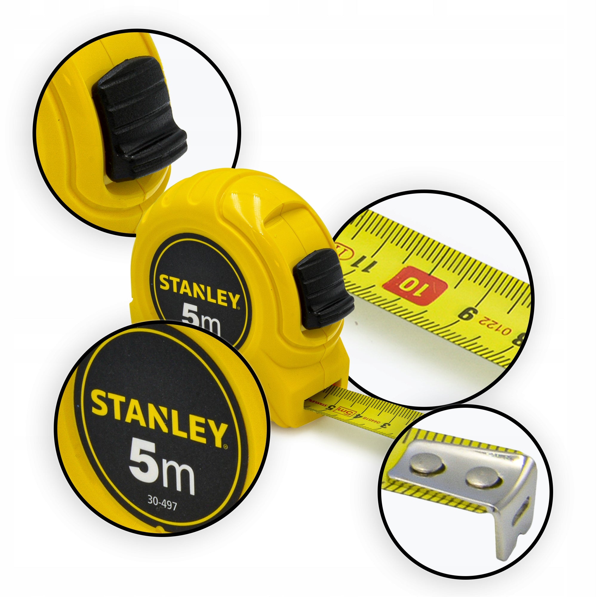 Measuring Tape Stanley Measure 5m 19mm Tylon Lock Clip 1-30-497