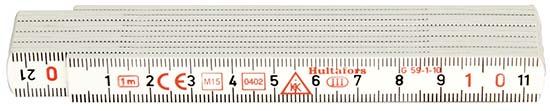 Measuring tape, folding ruler, white plastic ruler, 2 m HULTAFORS Length 2 m