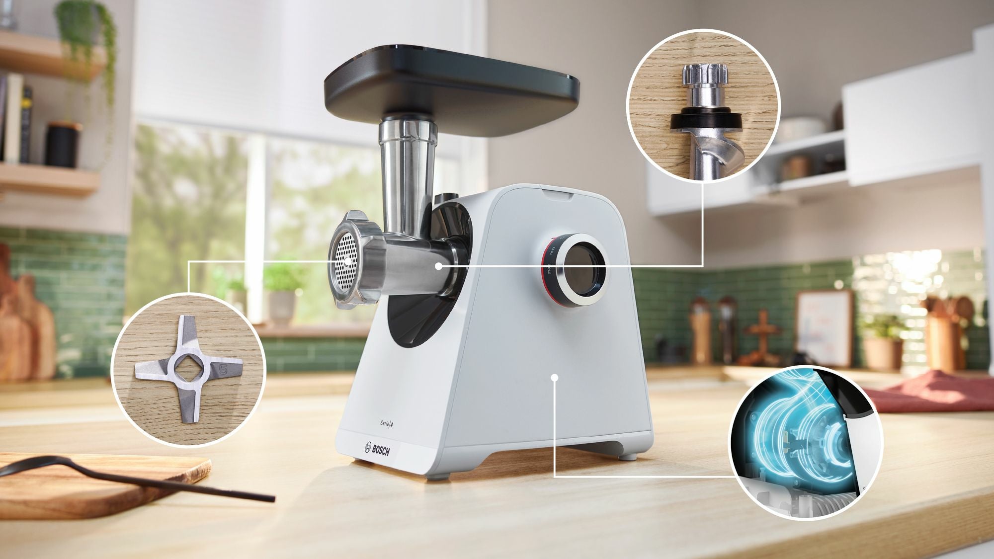 Meat grinder Bosch MFWS420W 1900 W white Packaging status original