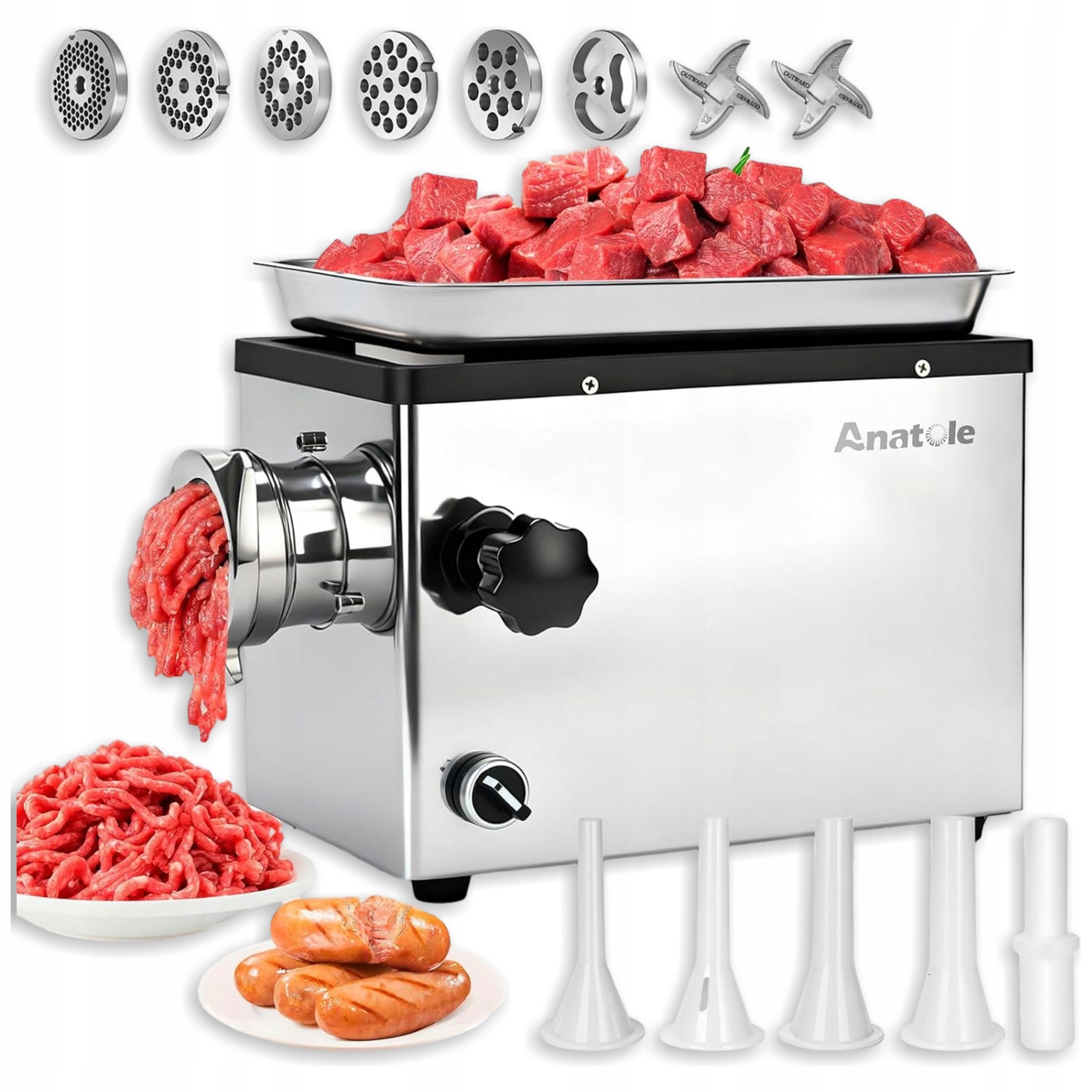 Meat grinder elect. 1300W stainless steel sausage set