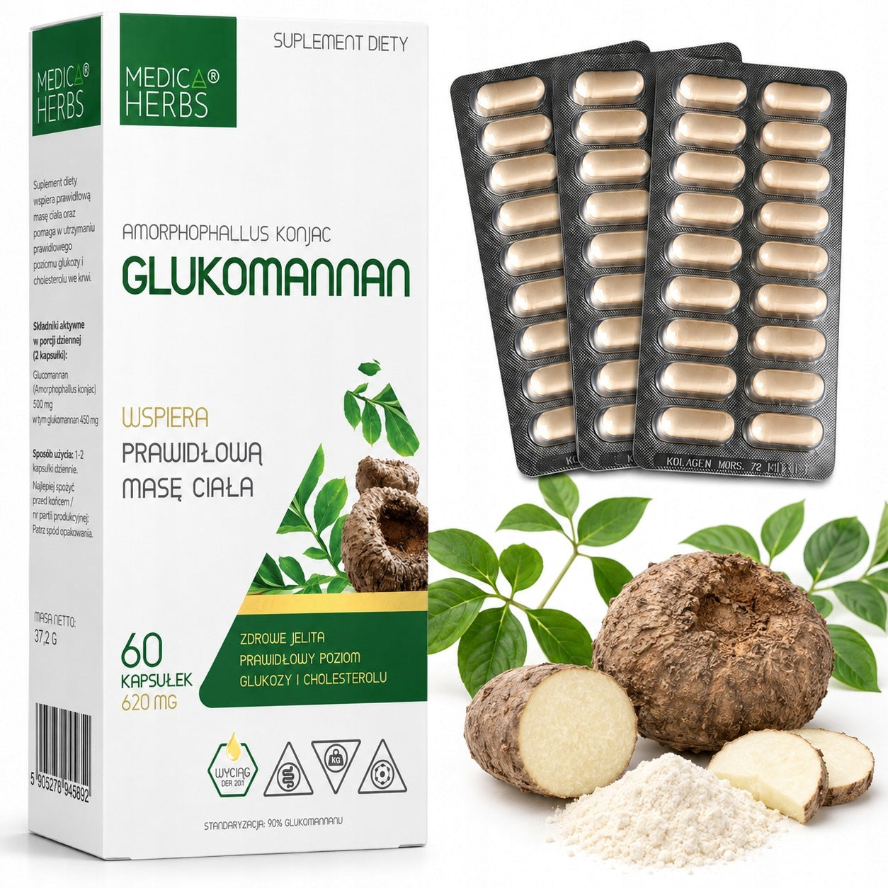Medica Herbs GLUCOMANNAN support NORMAL BODY WEIGHT 620 mg 60caps