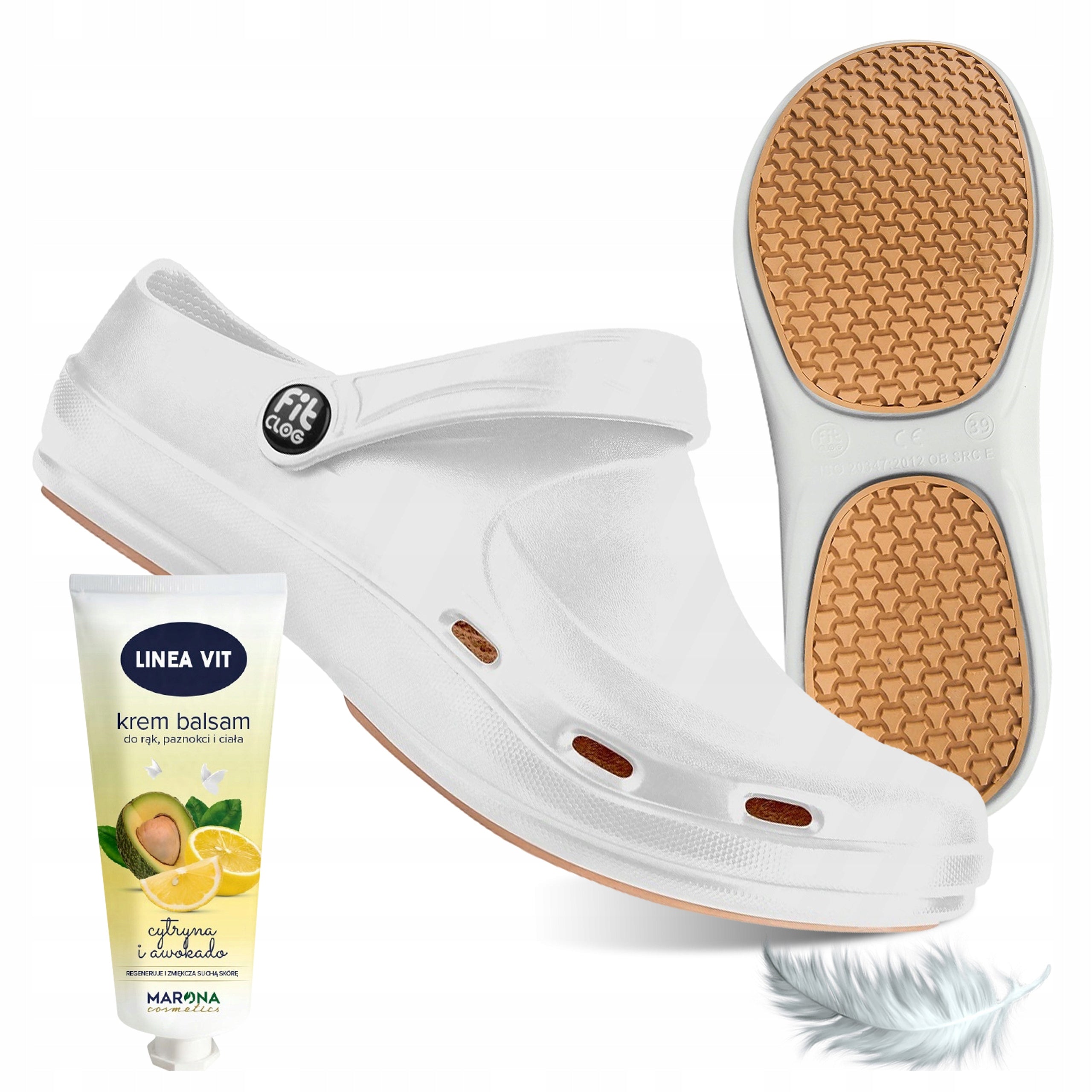 Medical Slippers Cosmetic Walkers Approved Women's White Lightweight FitClog