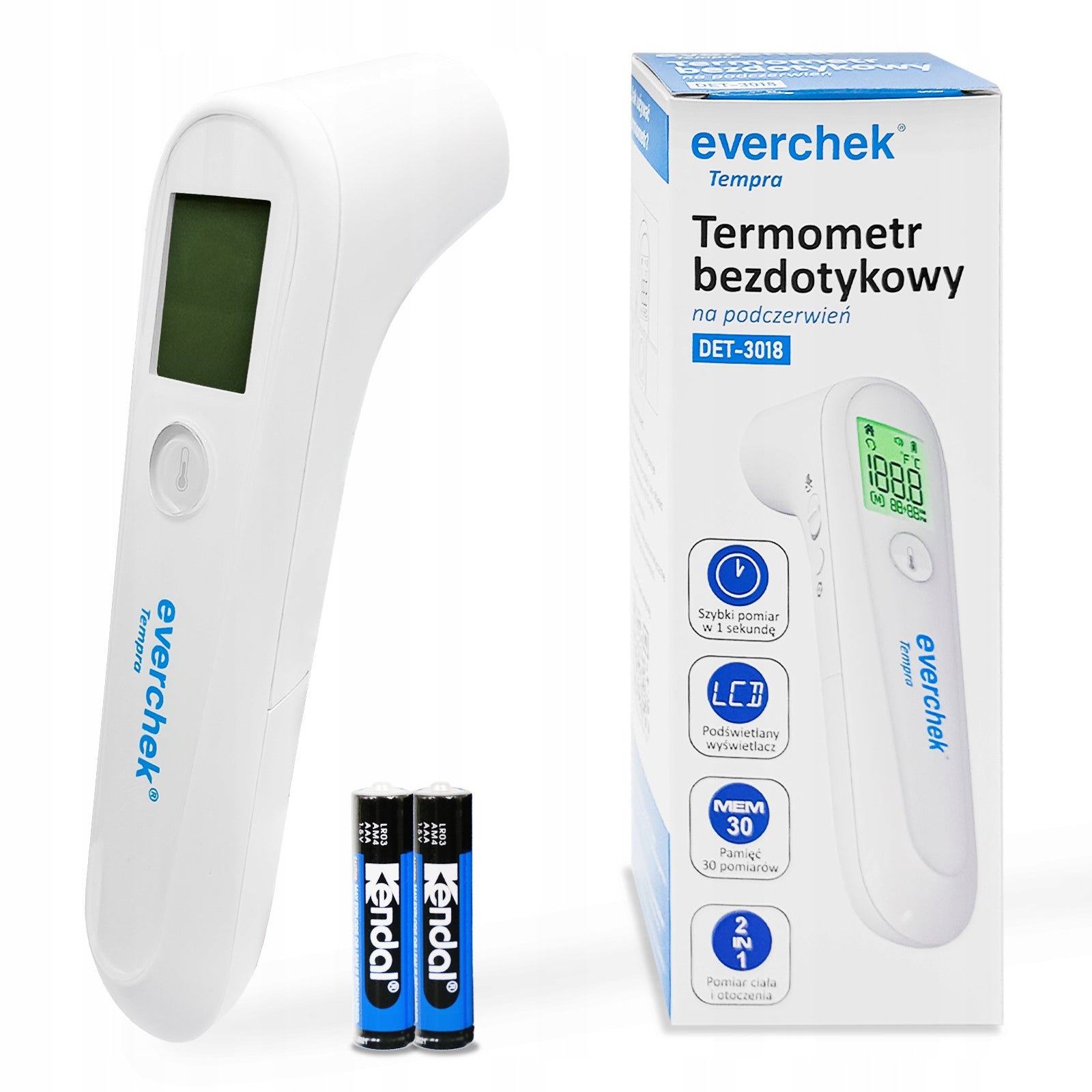Medical non-contact thermometer 3 modes Everchek Tempra DET-3018