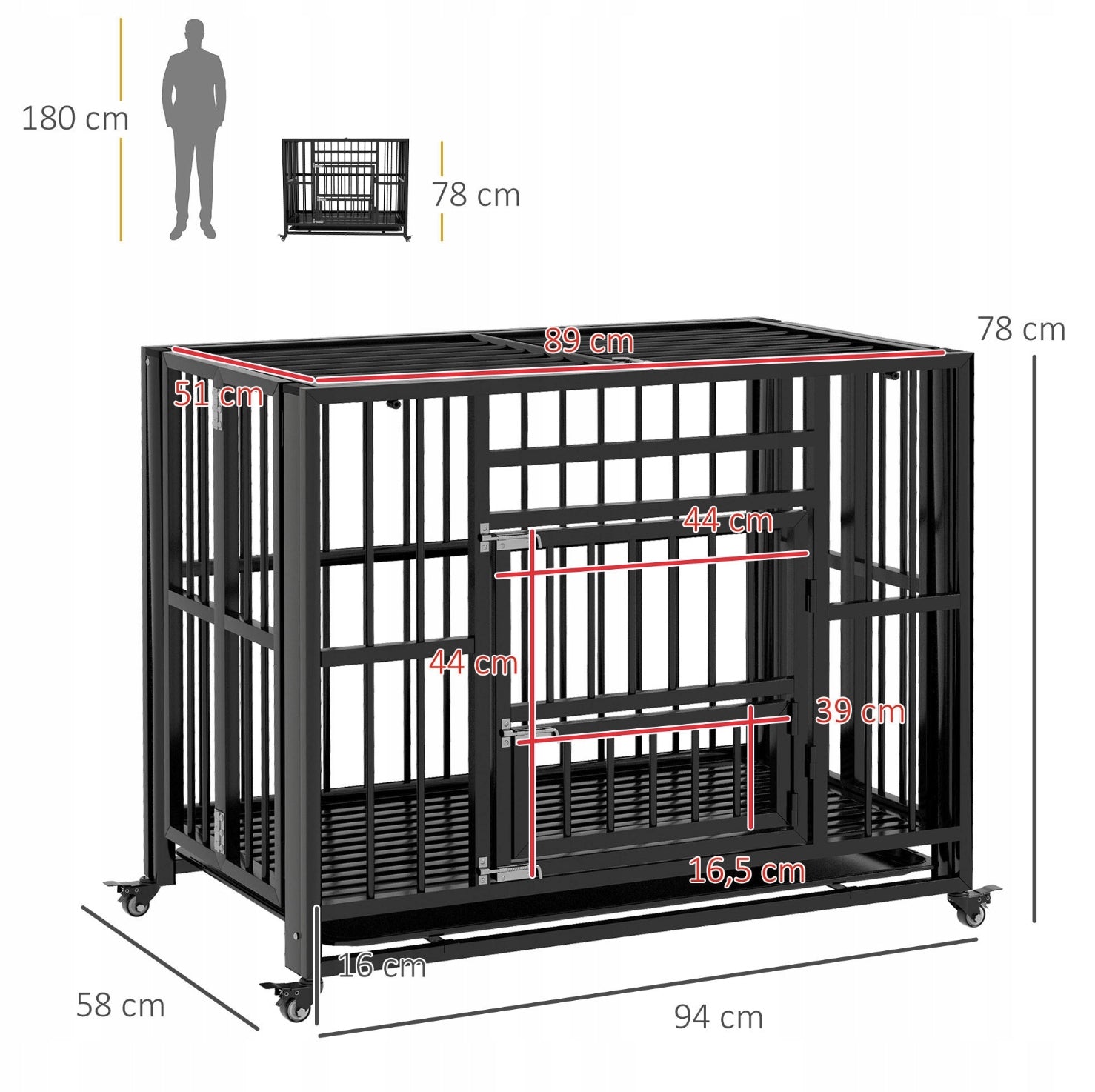 Medium Aluminum Dog Playpen with Floor 93,5x57,5x77,5 cm Brand no brand