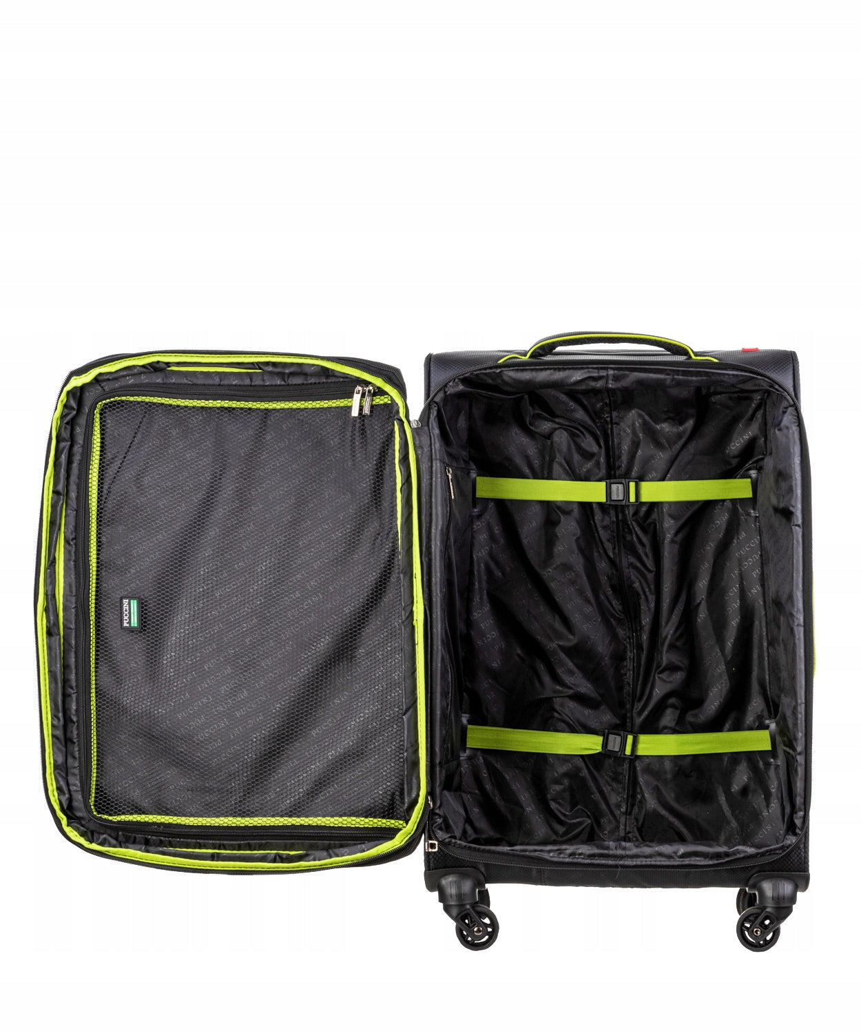 Medium Travel Material Suitcase On Wheels PUCCINI Black EM50450B 1 Kind soft