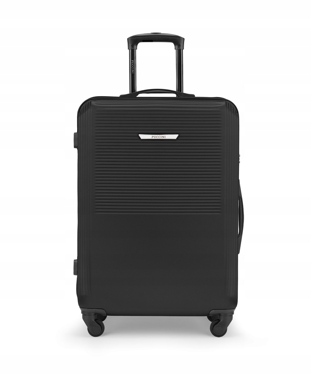 Medium Travel Suitcase On Wheels Hard ABS PUCCINI Black ABS025B-1 Packaging status original