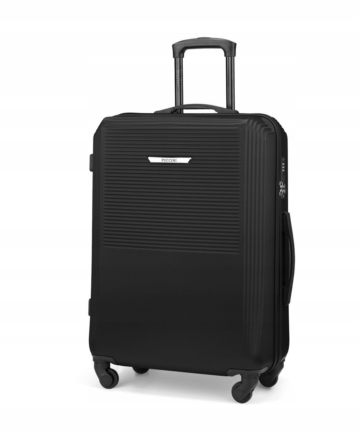 Medium Travel Suitcase On Wheels Hard ABS PUCCINI Black ABS025B-1