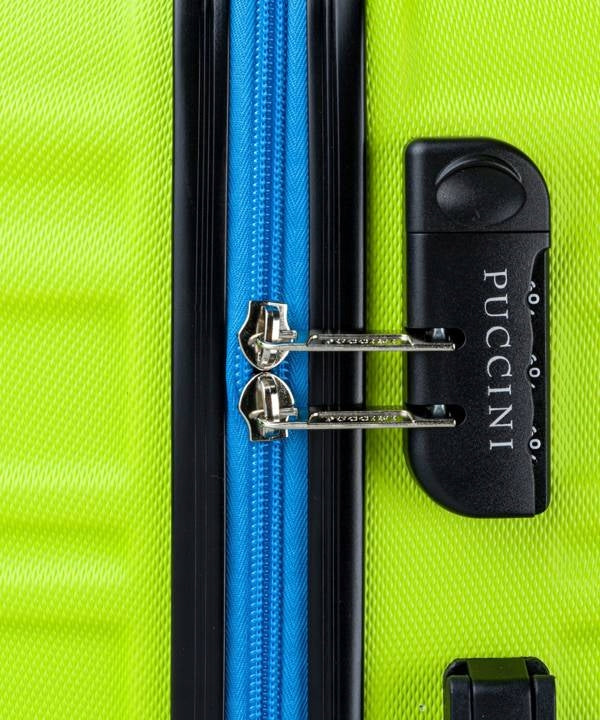 Medium Travel Suitcase On Wheels Hard ABS PUCCINI Lime ABS018B 5B Model California