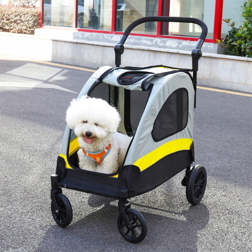 Medium stroller cat dog transporter up to 20 kg 4 wheels Main material fabric