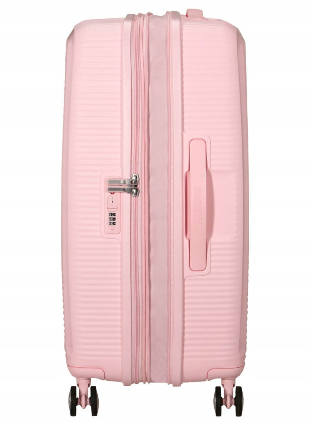 Medium suitcase American Tourister Soundbox EXP - pastel pink Height 67 cm